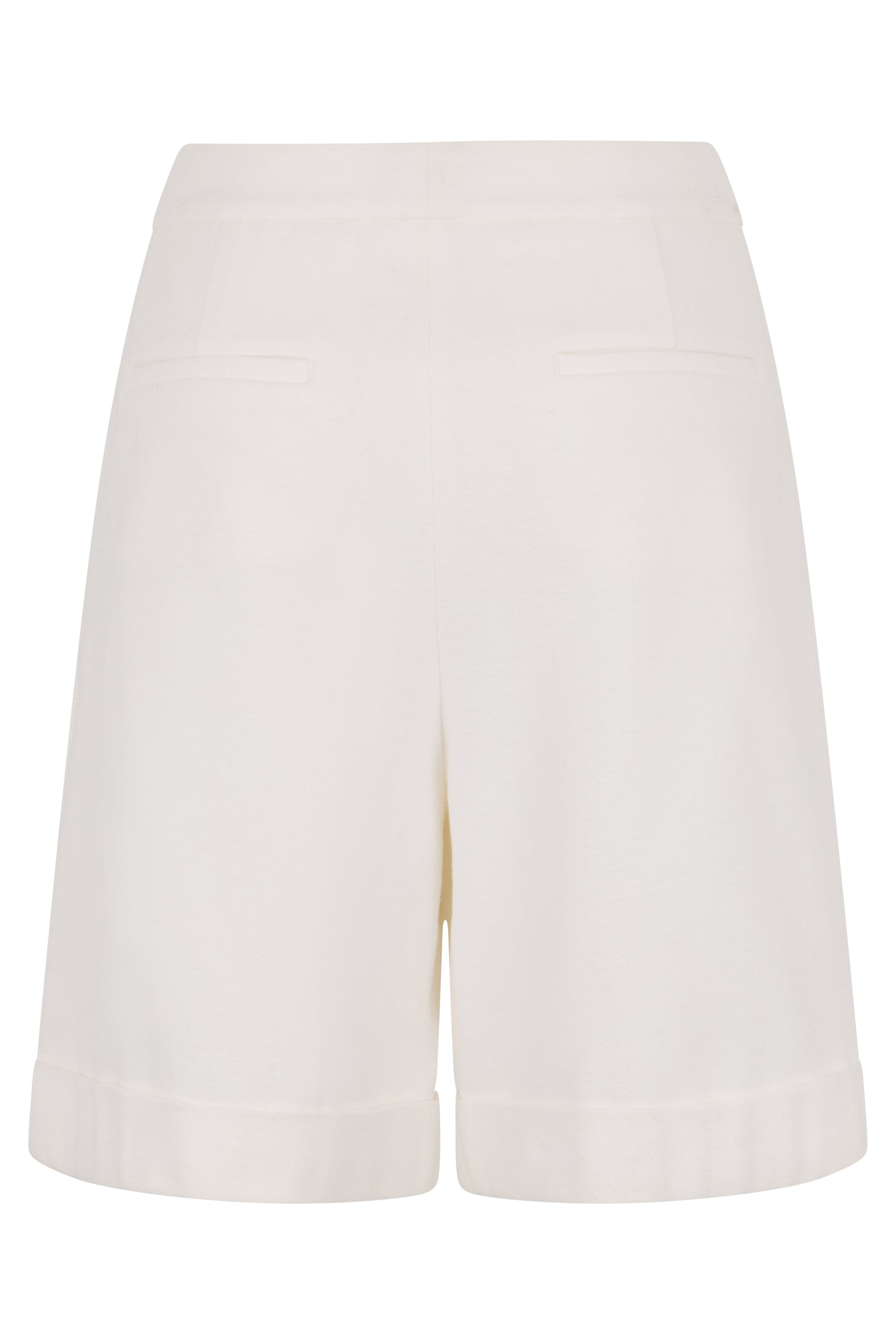 White high-waisted shorts with a minimal and elegant design.