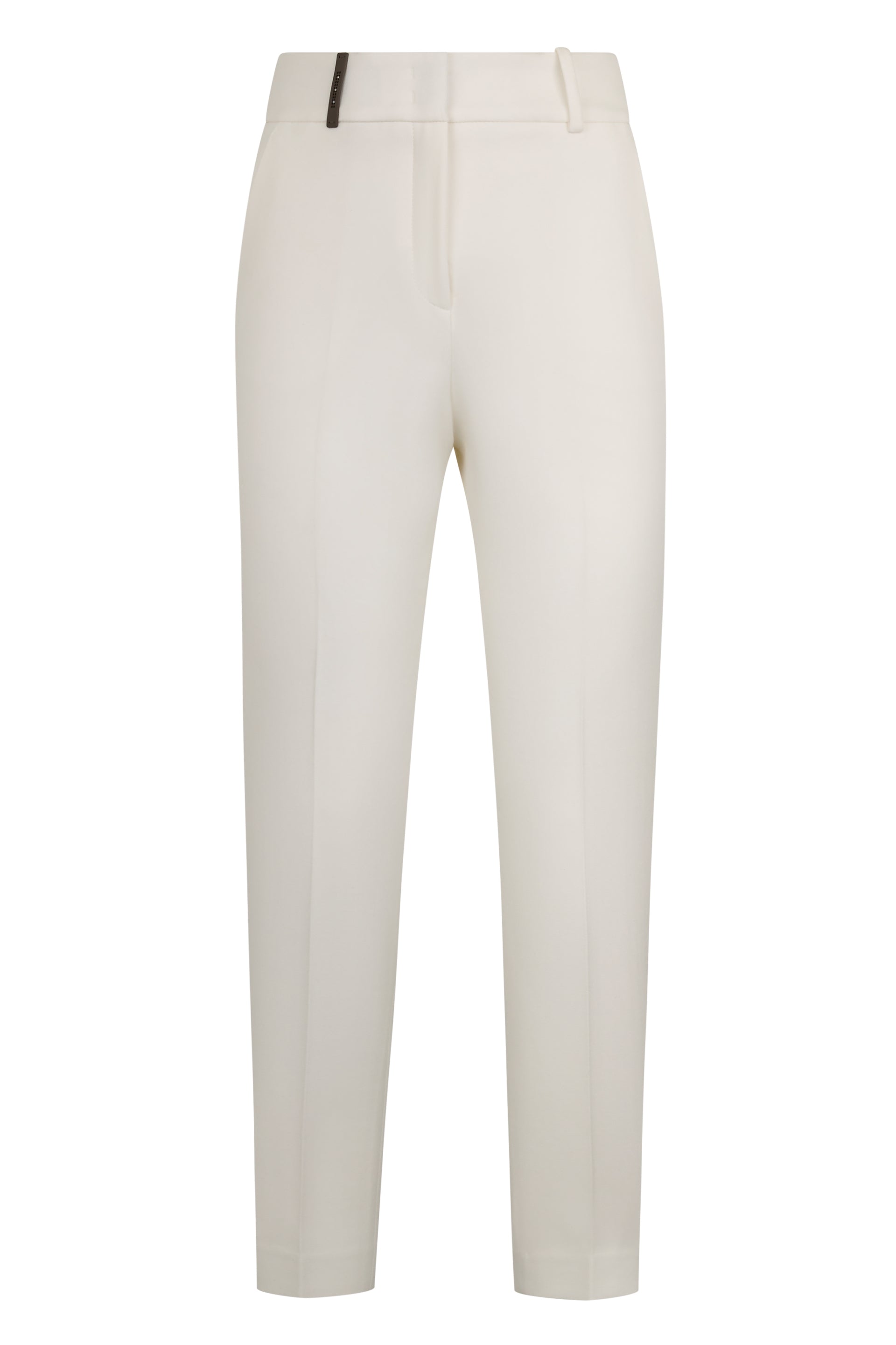 Slim white pants with elegant and minimal design, perfect for any occasion.