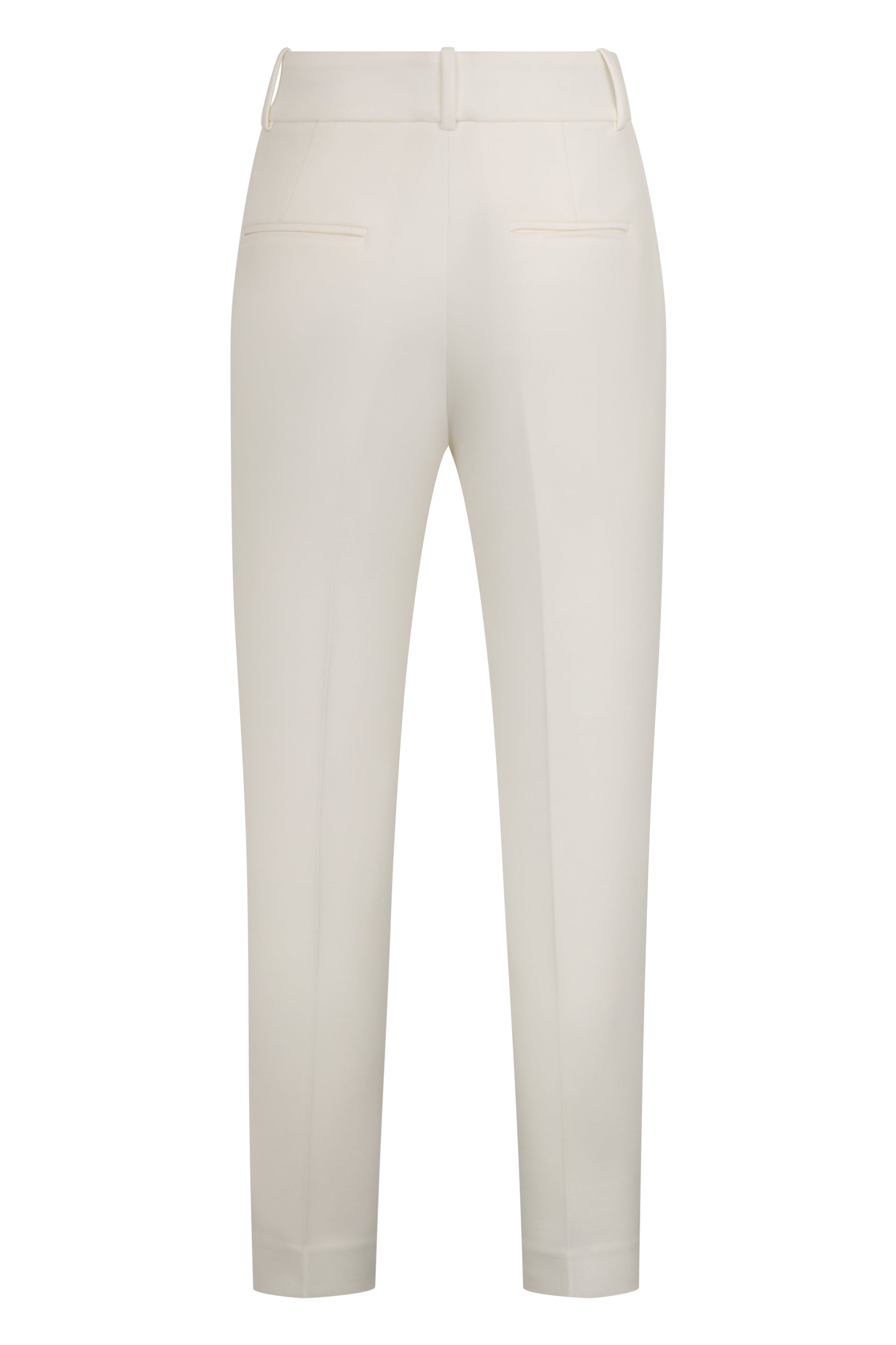 Slim white pants with elegant and minimal design, perfect for any occasion.
