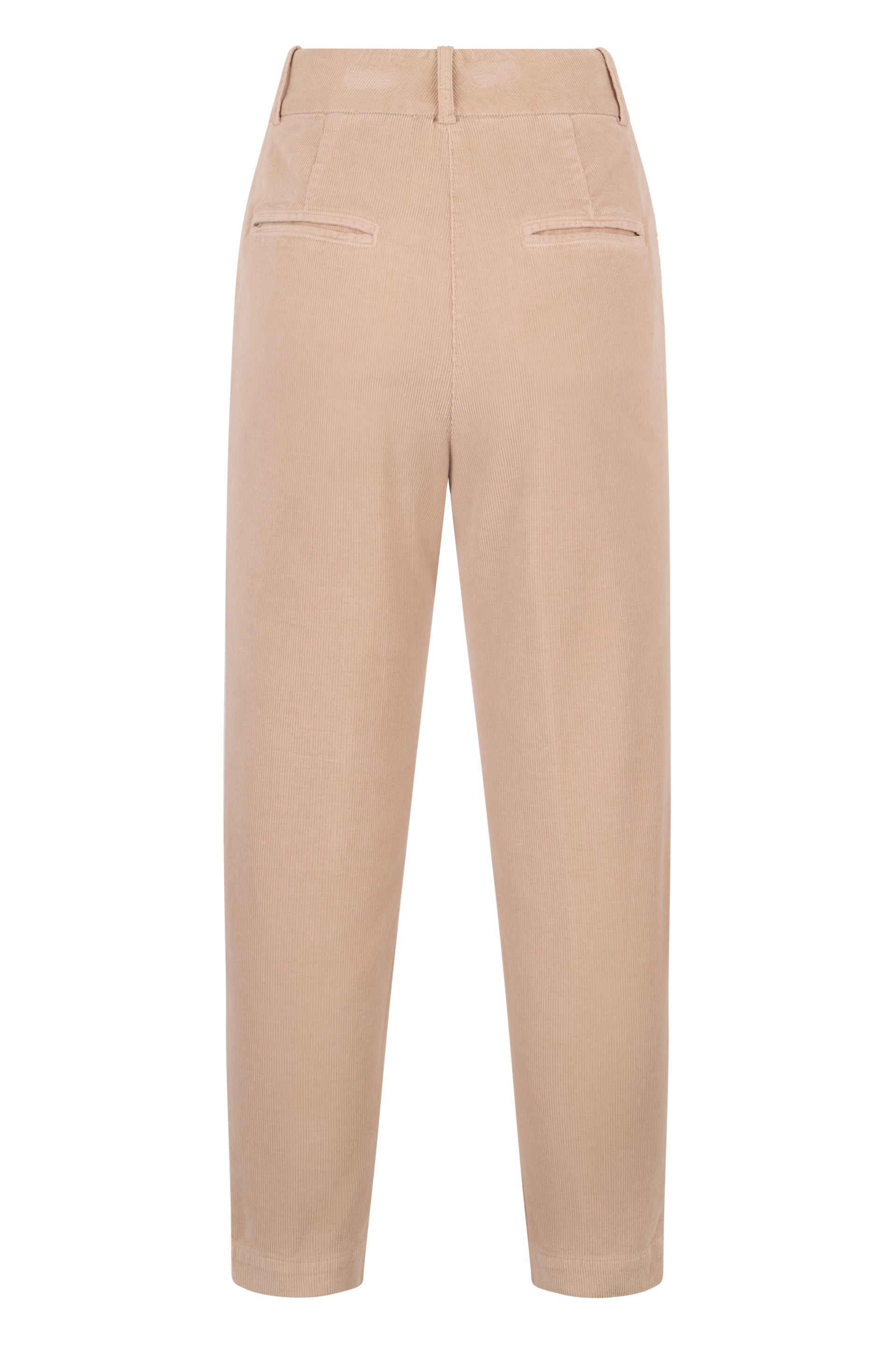 Beige modern pants with a high waist and casual yet refined design.