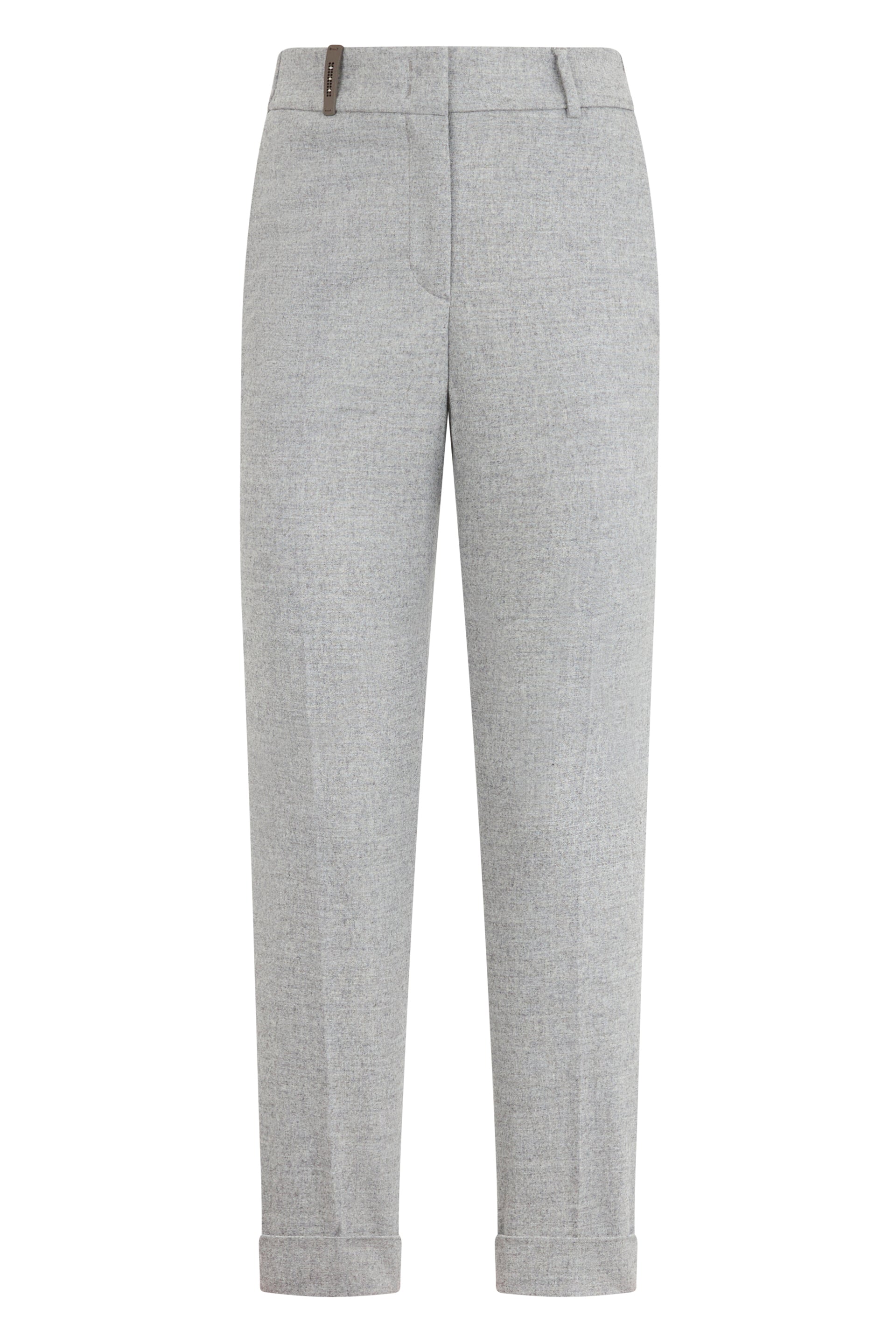 Elegant gray melange trousers.