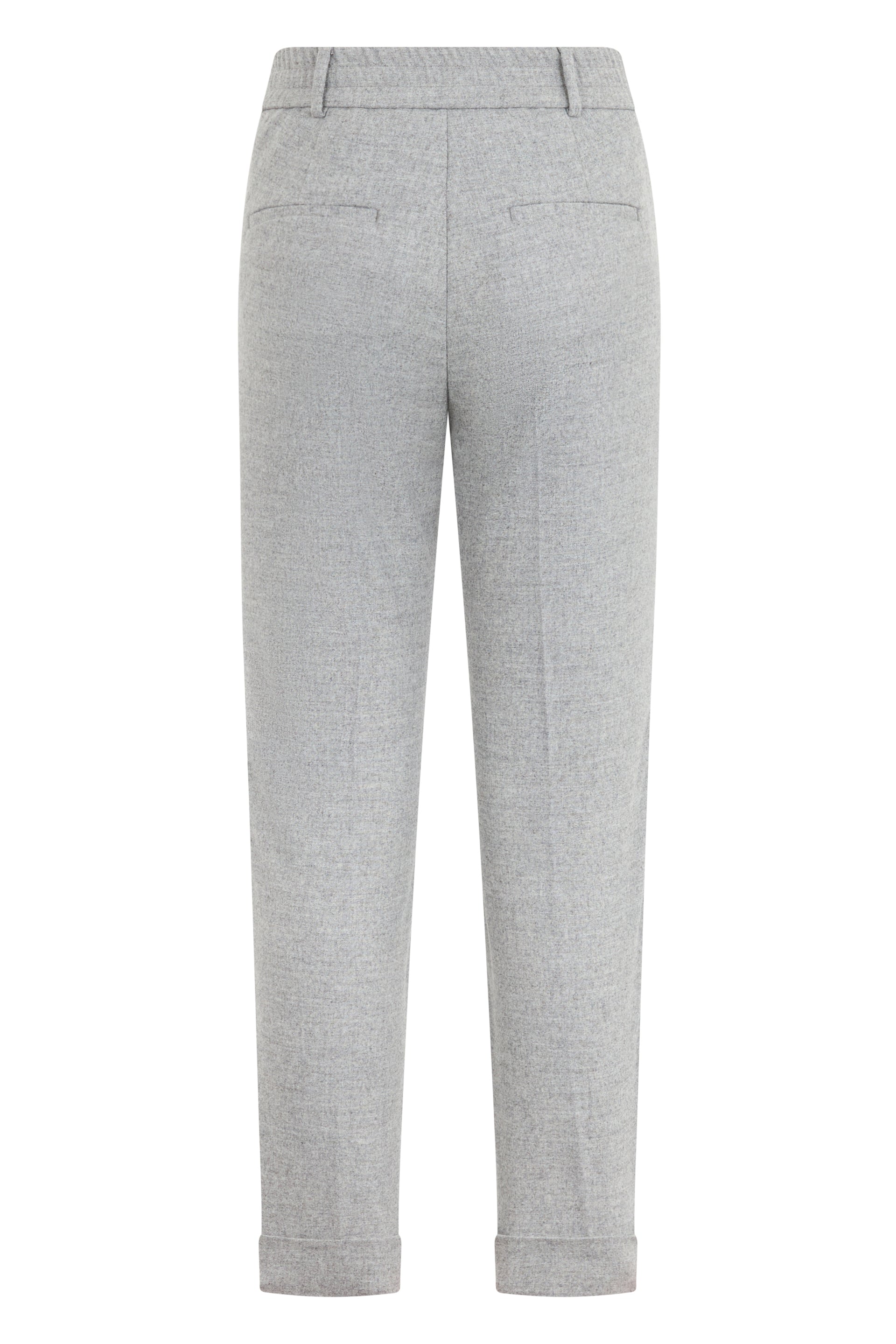 Elegant gray melange trousers.