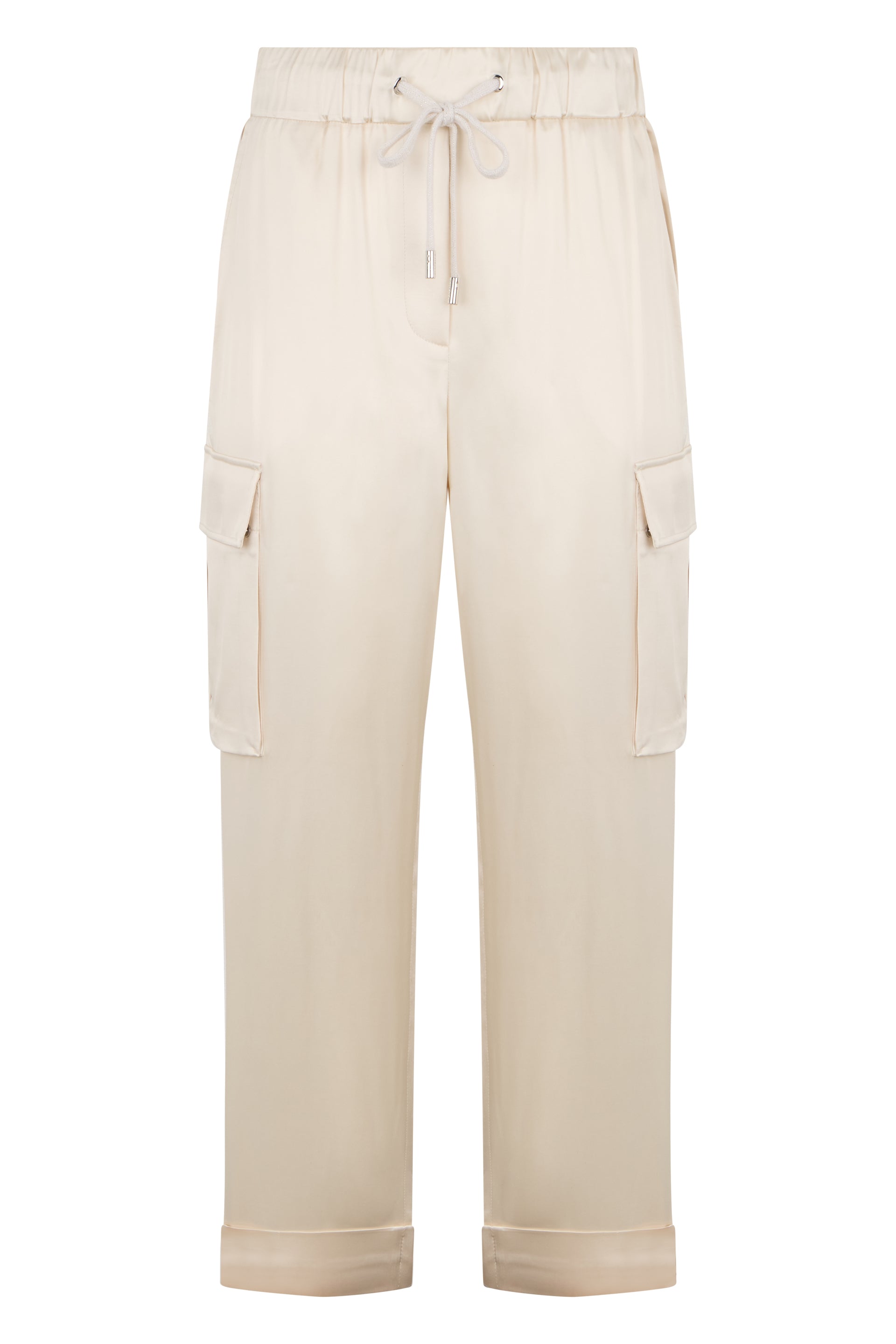 White cream crop pants with a minimalist and chic design.