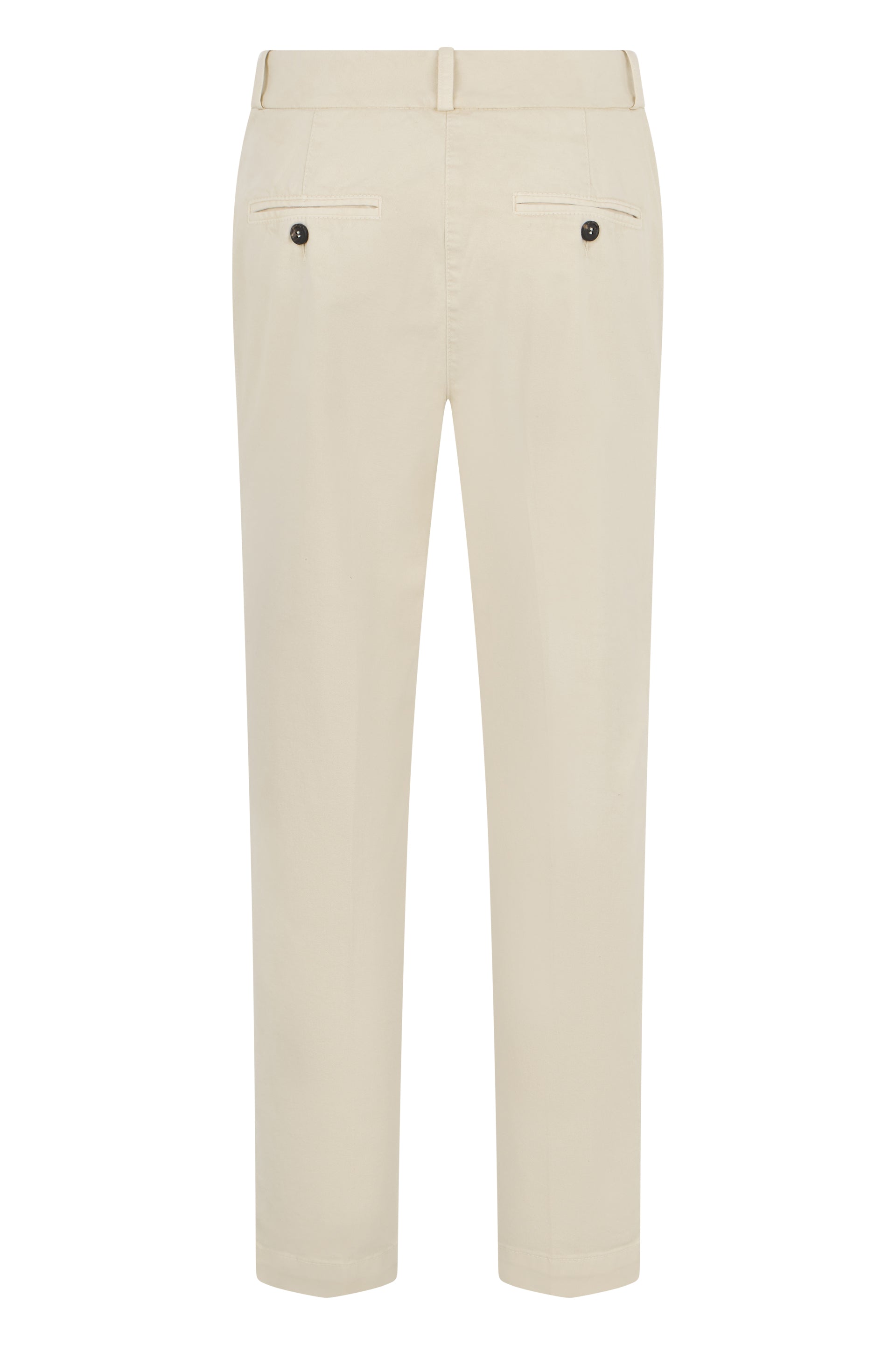 Sandy colored pants with a minimal and versatile design.