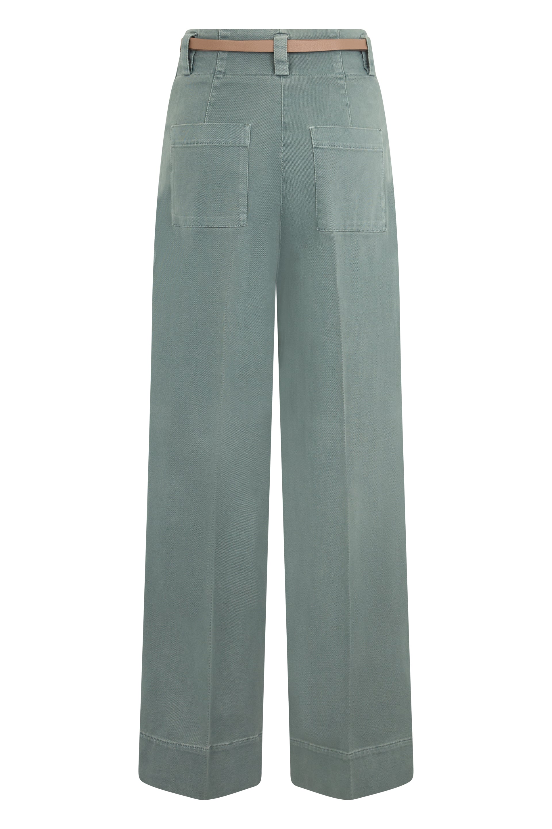 Petrol green trousers with a straight and loose cut, casual and versatile.