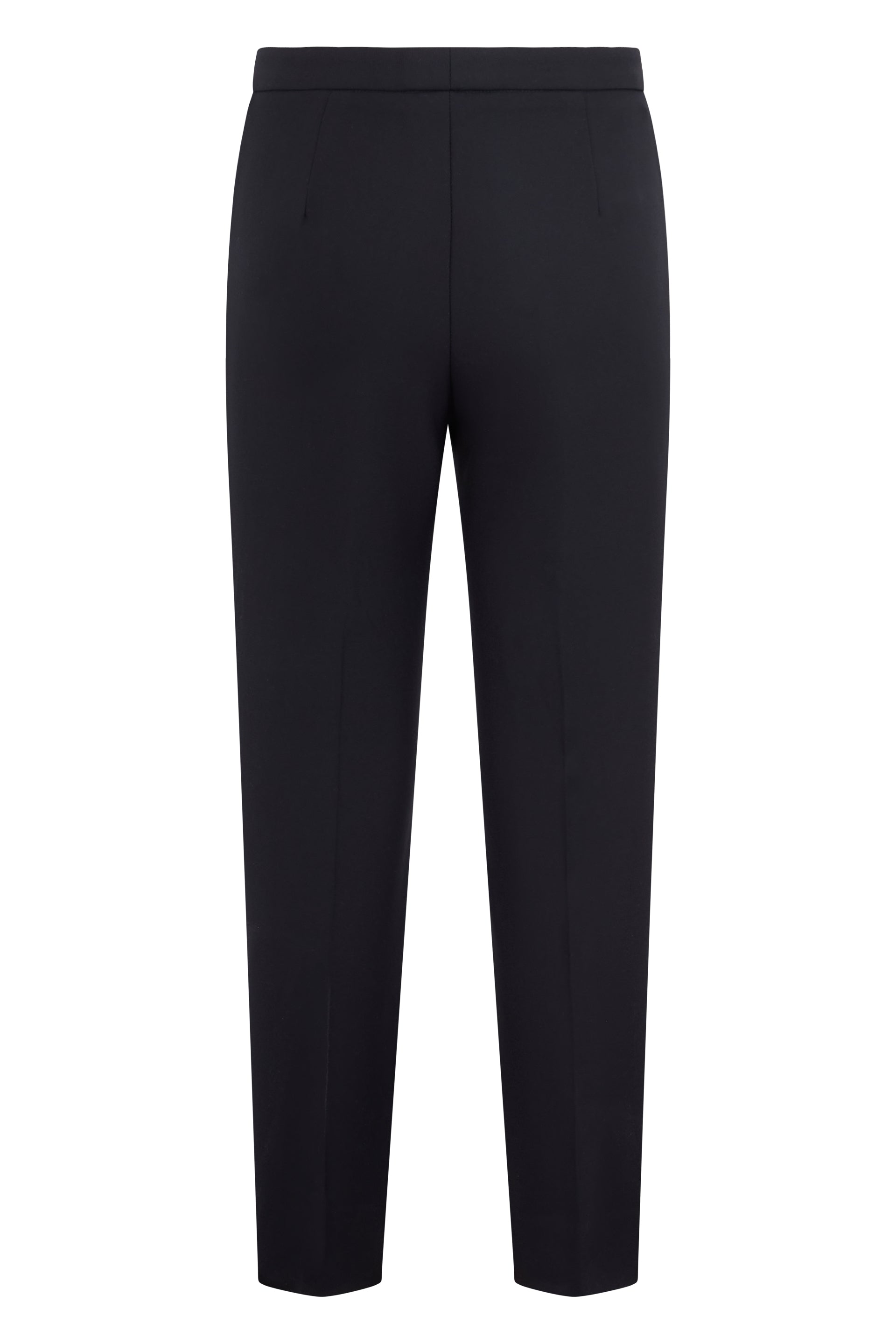 Black pants with a minimal and classic cut.