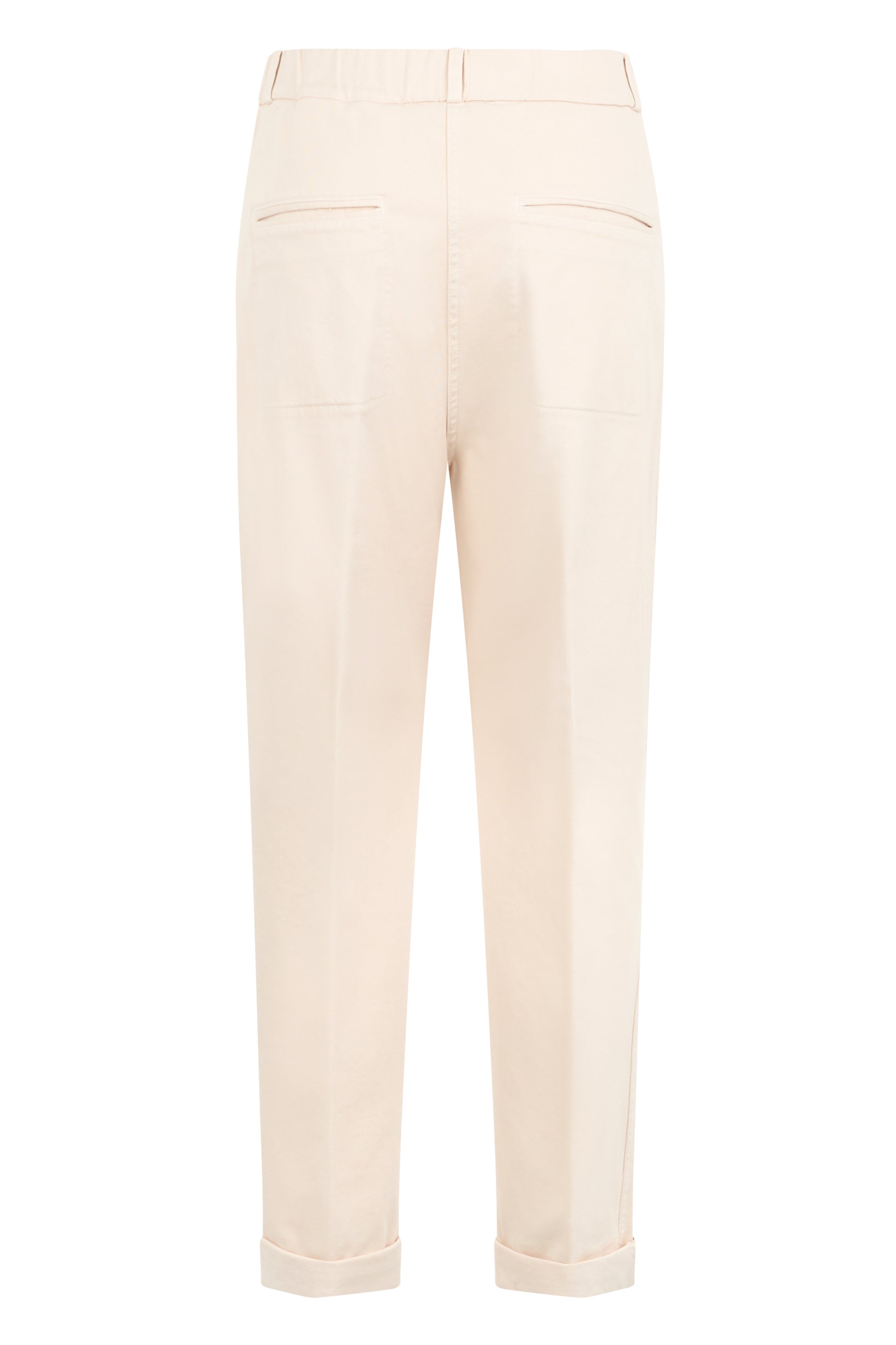 Slim fit pants in sand color with high waist and elegant design.