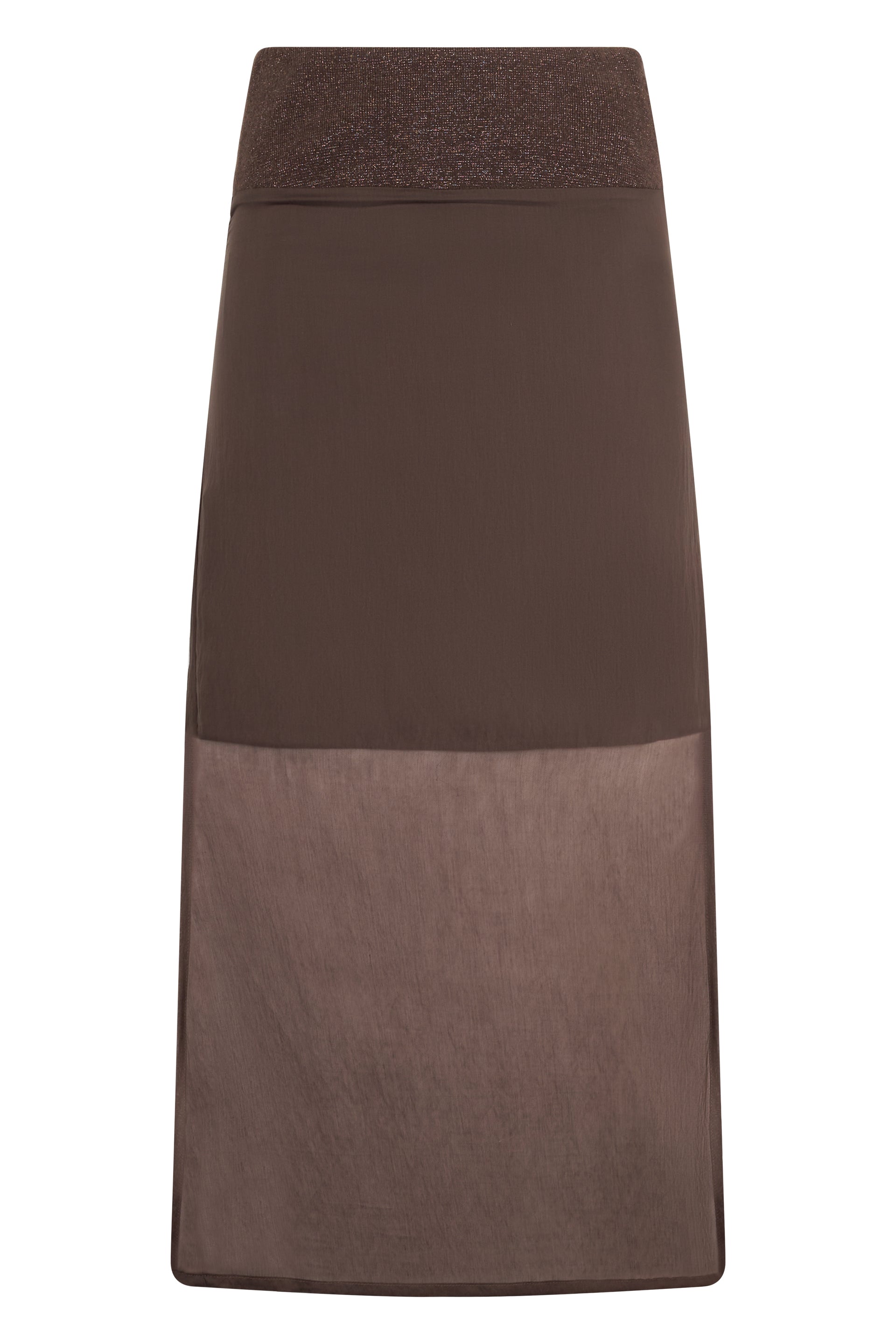 Skirt length knee dark brown from minimalist and elegant design.