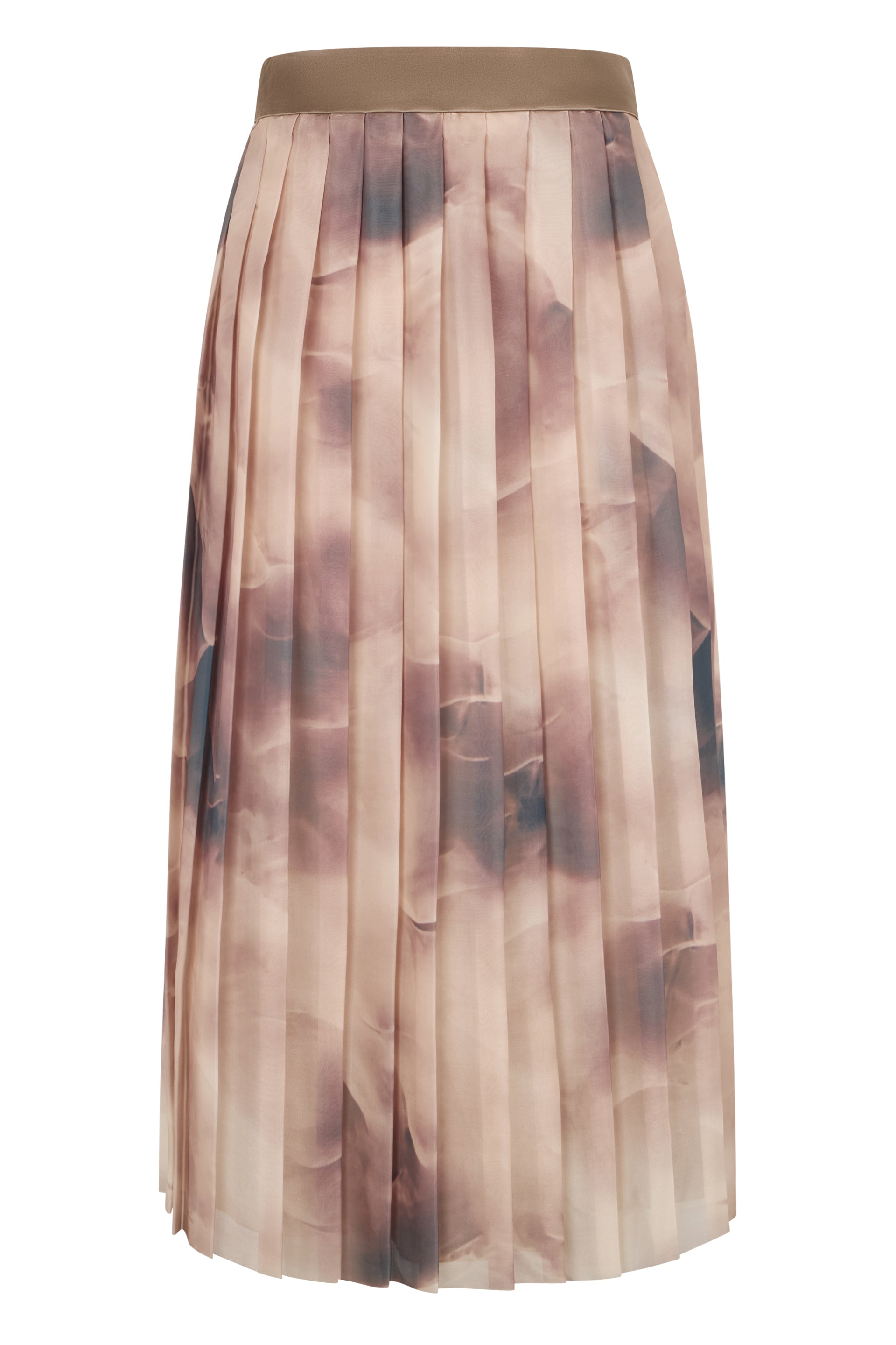 Long pleated skirt with a natural faded pattern