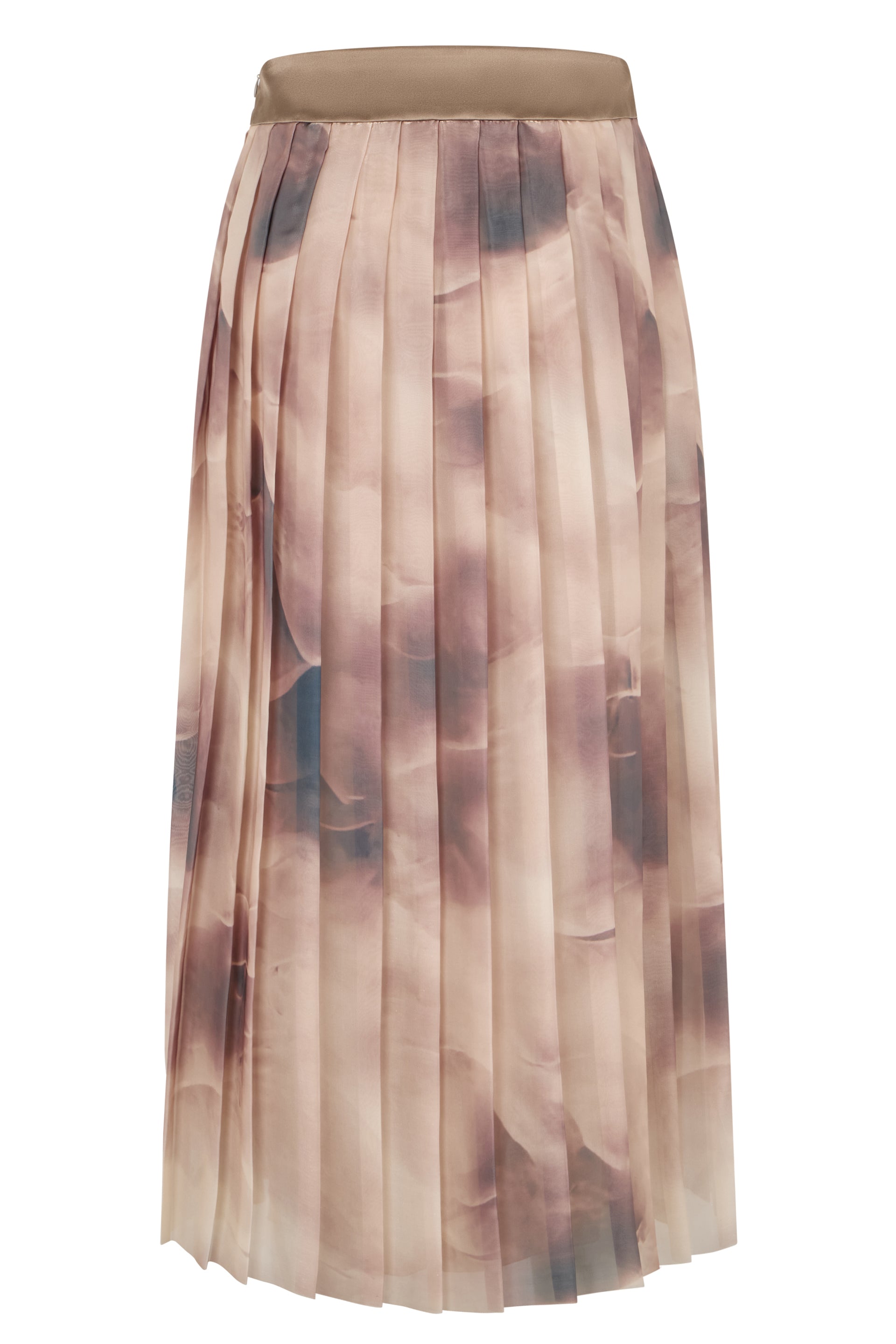 Long pleated skirt with a natural faded pattern