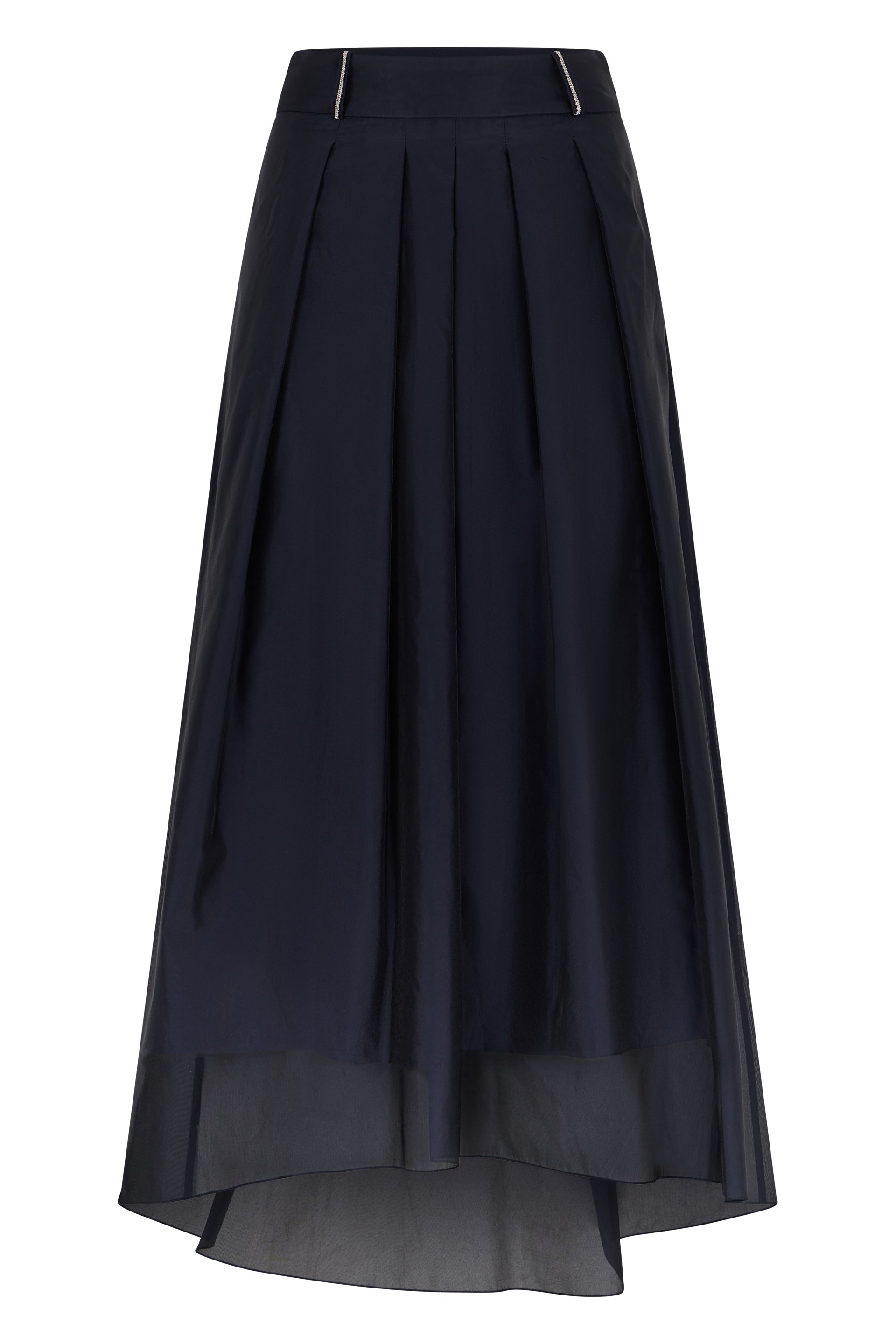 Long black skirt with minimalist and elegant design.