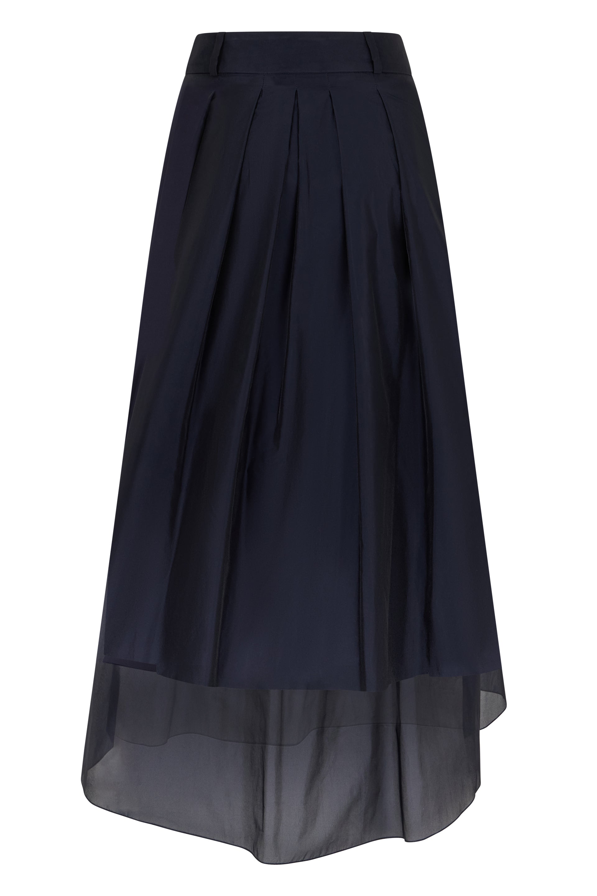 Long black skirt with minimalist and elegant design.