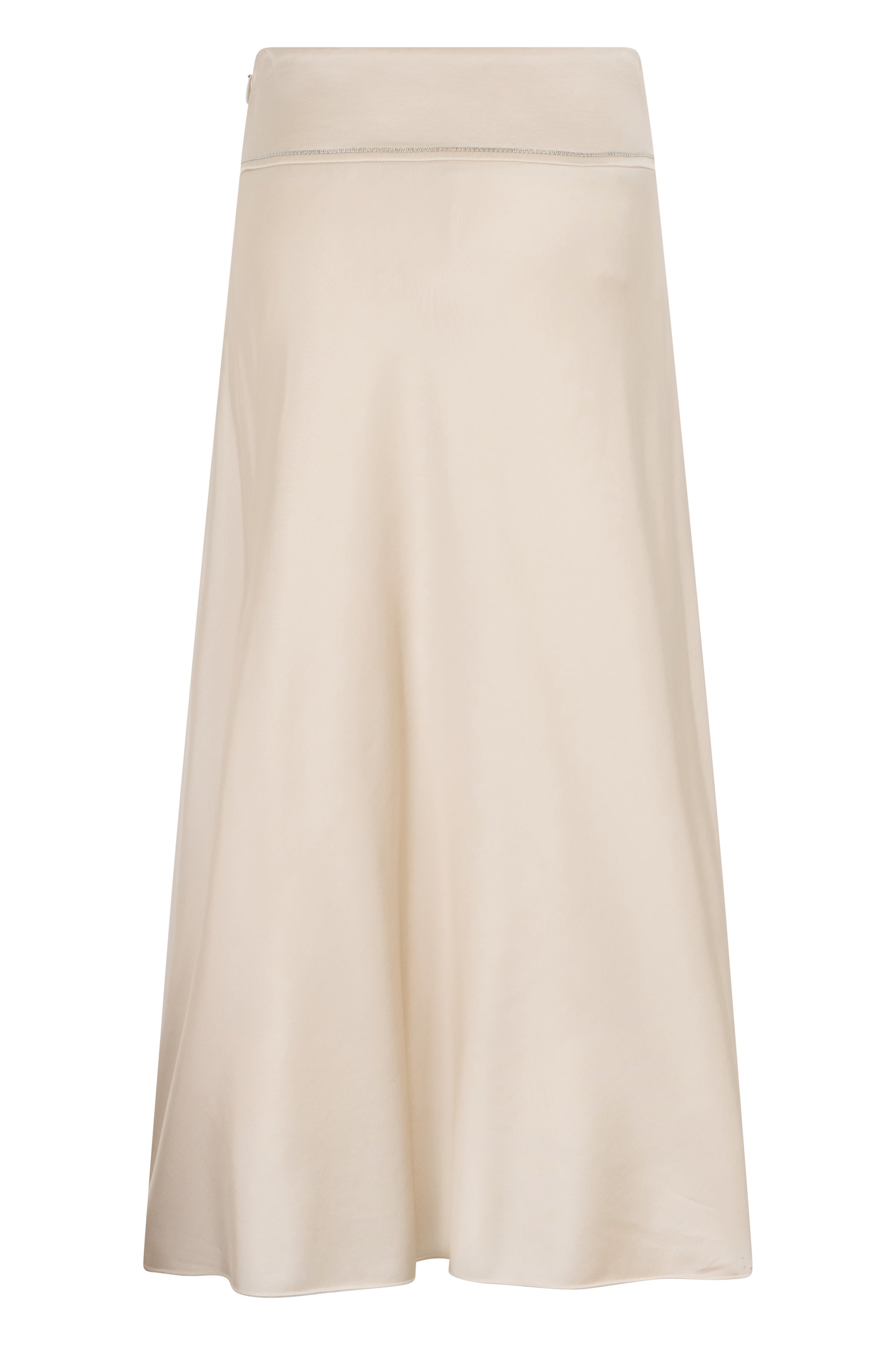 Long sand-colored skirt that offers comfort and style.