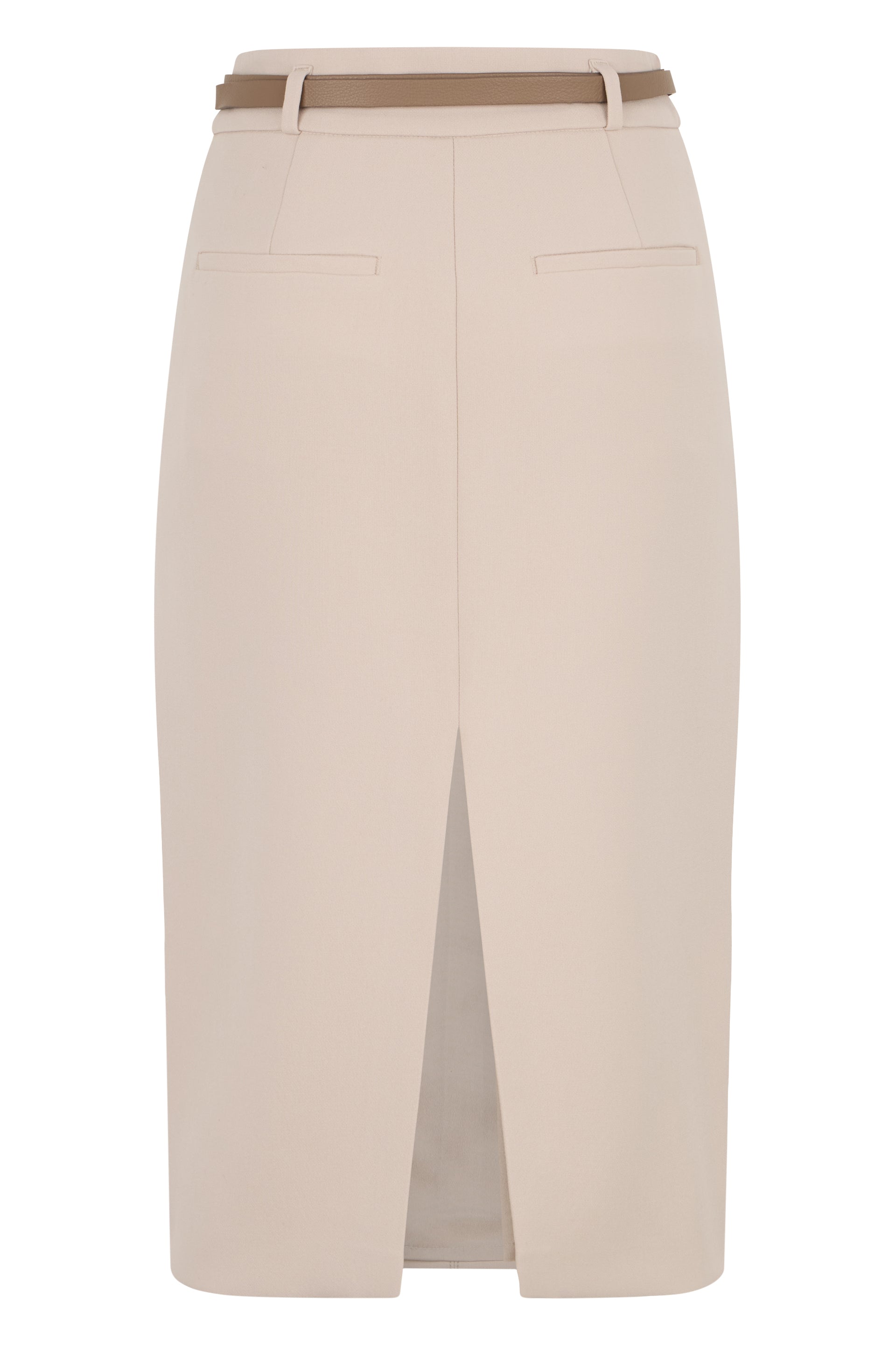 Beige top with brown strap from minimal and elegant design.