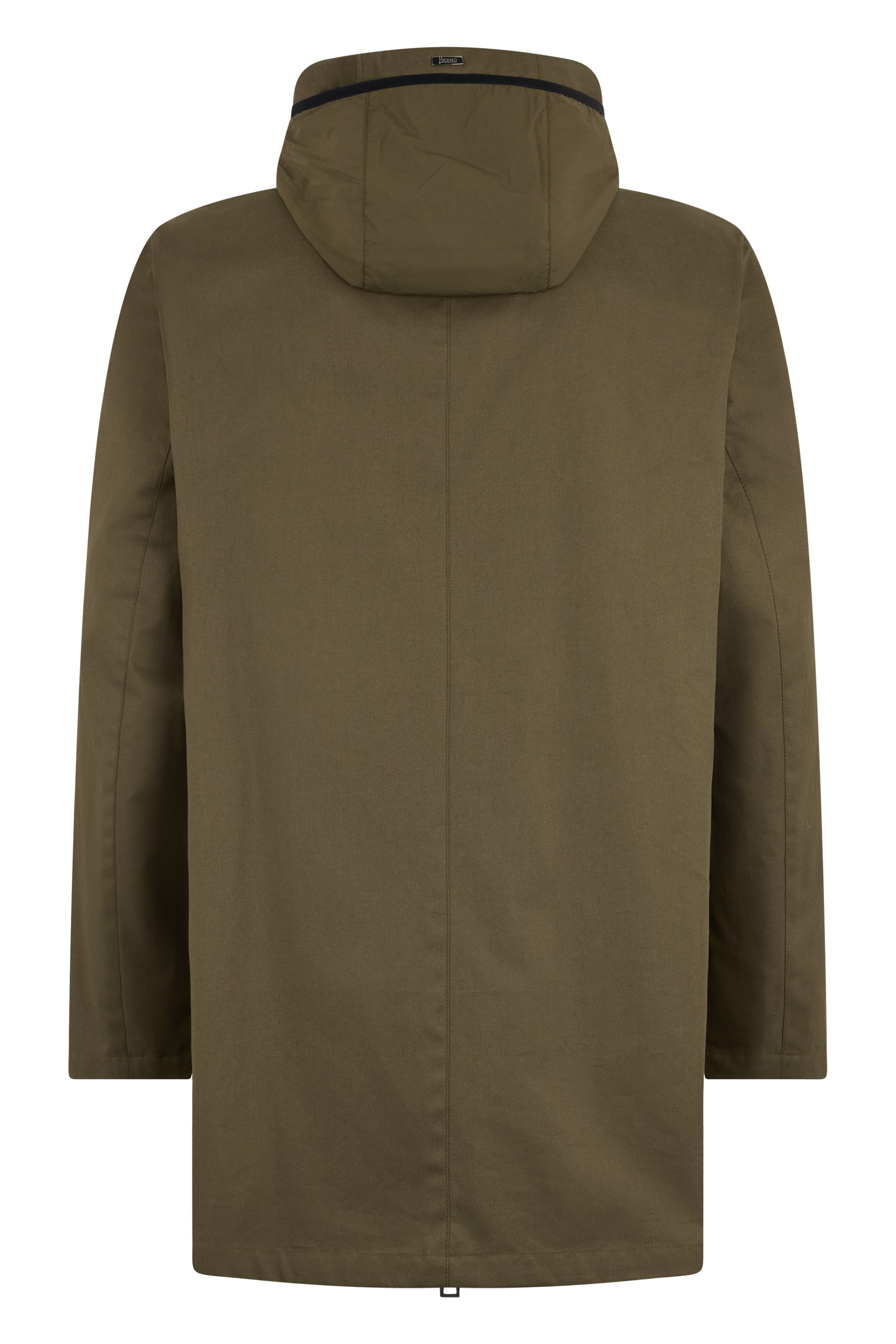 Casual green khaki jacket with adjustable hood