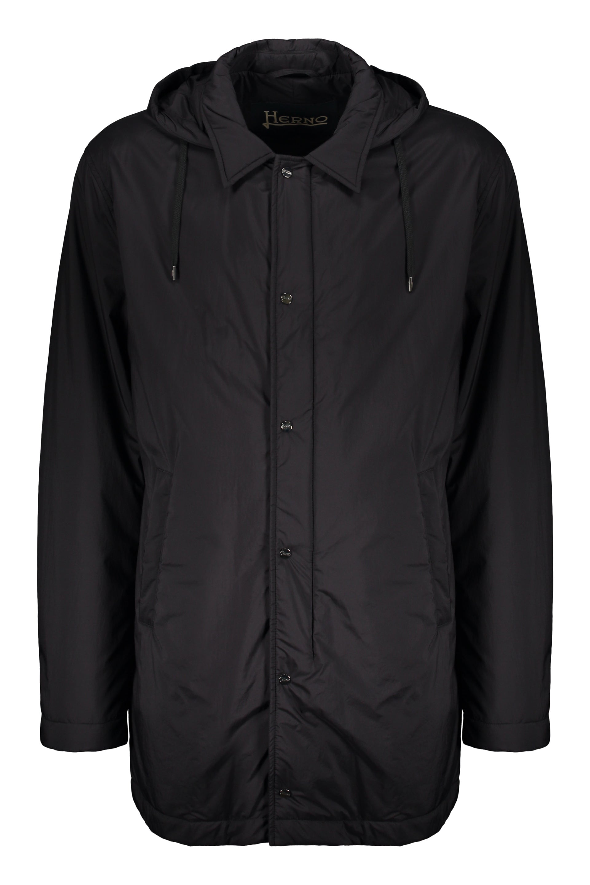 Lightweight black jacket with versatile hood