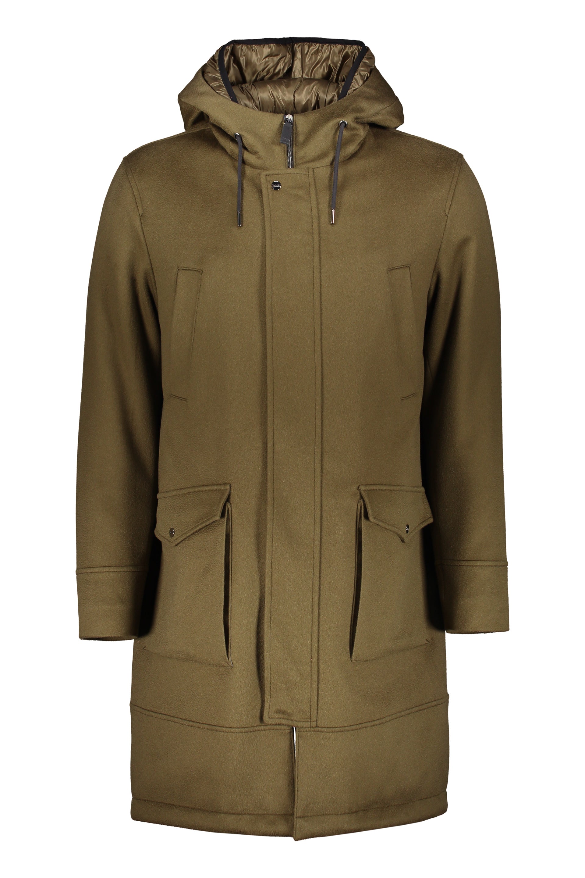 Long jacket olive color
