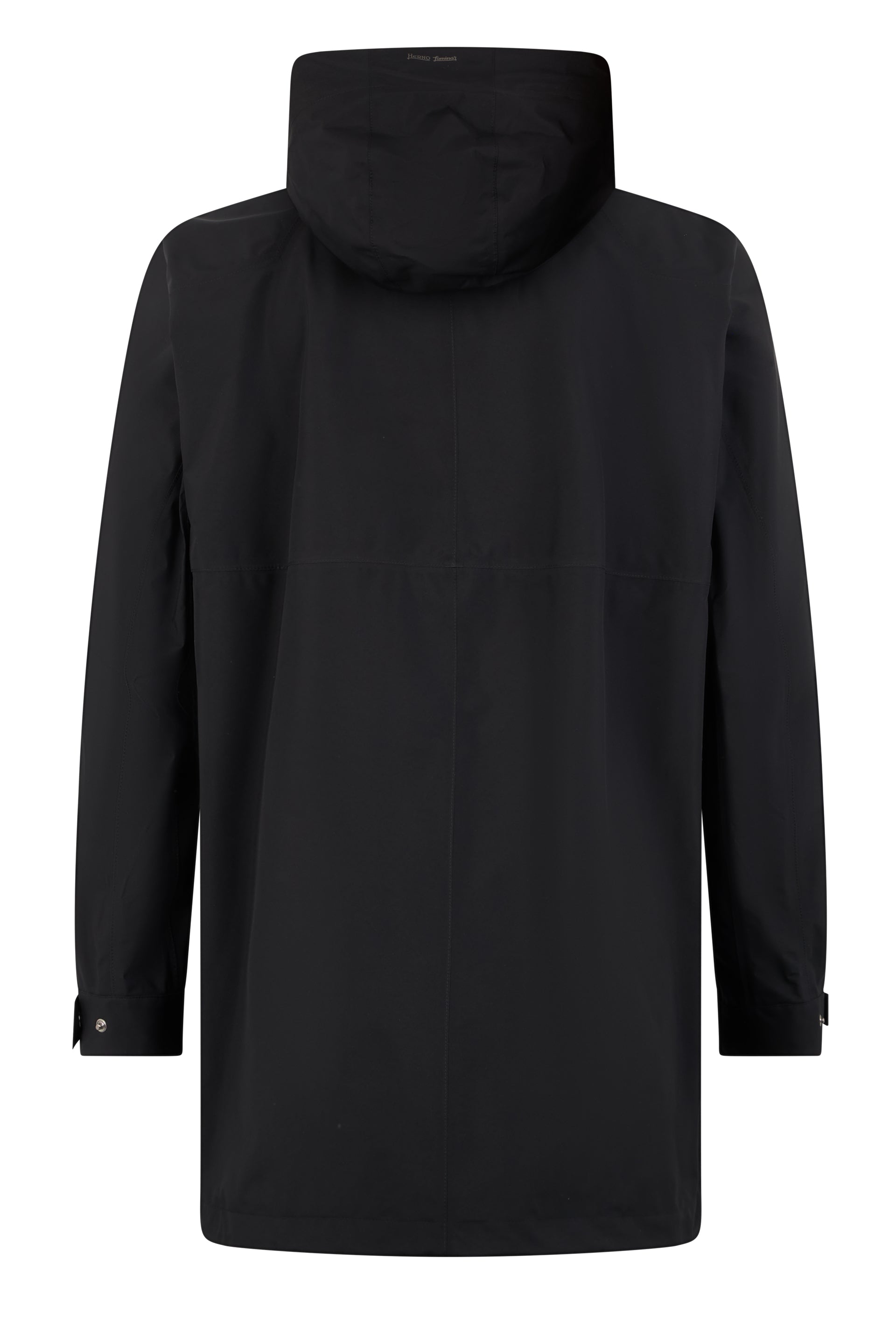 Black parka with hood