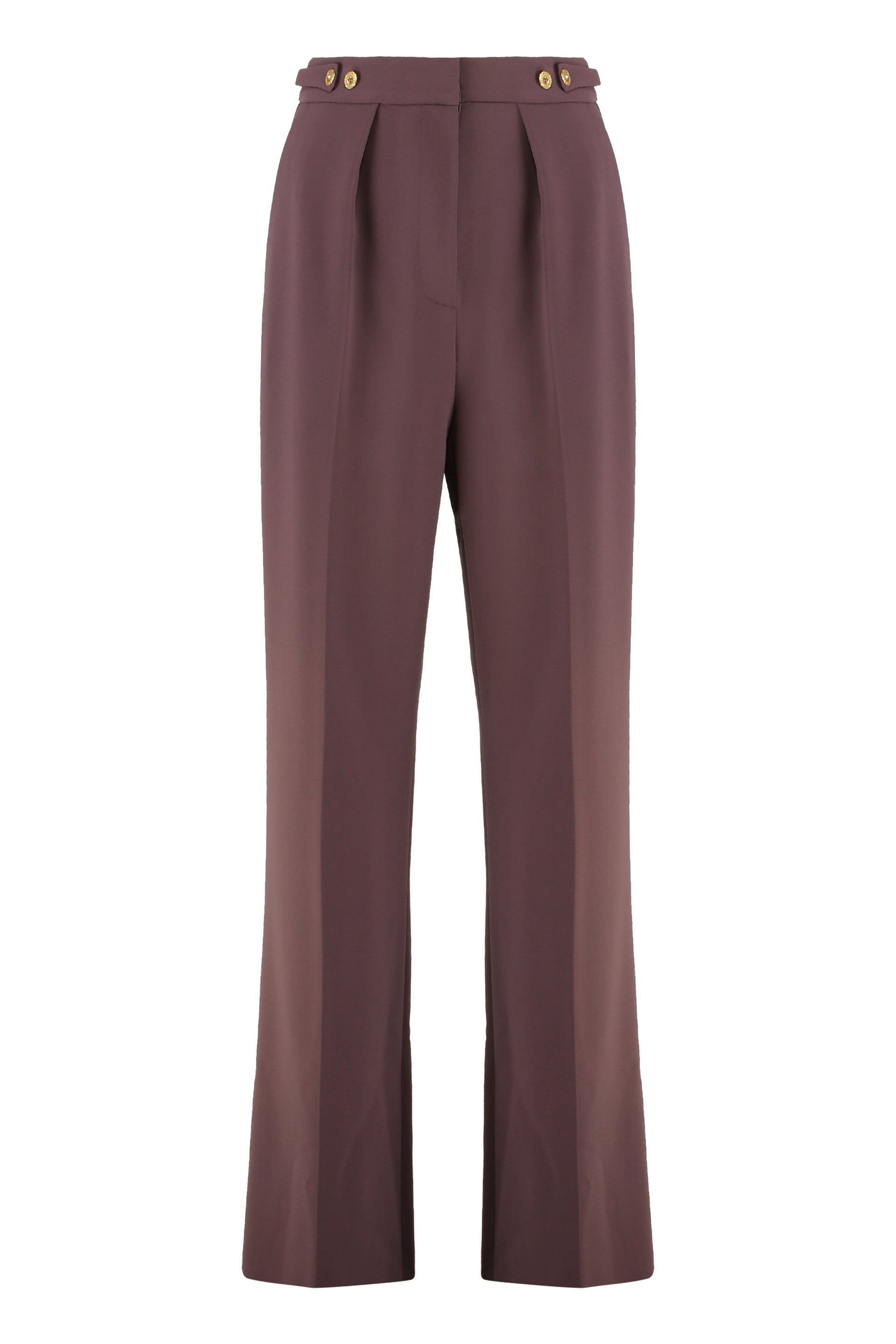 Pants in crepe with jewelry accessory