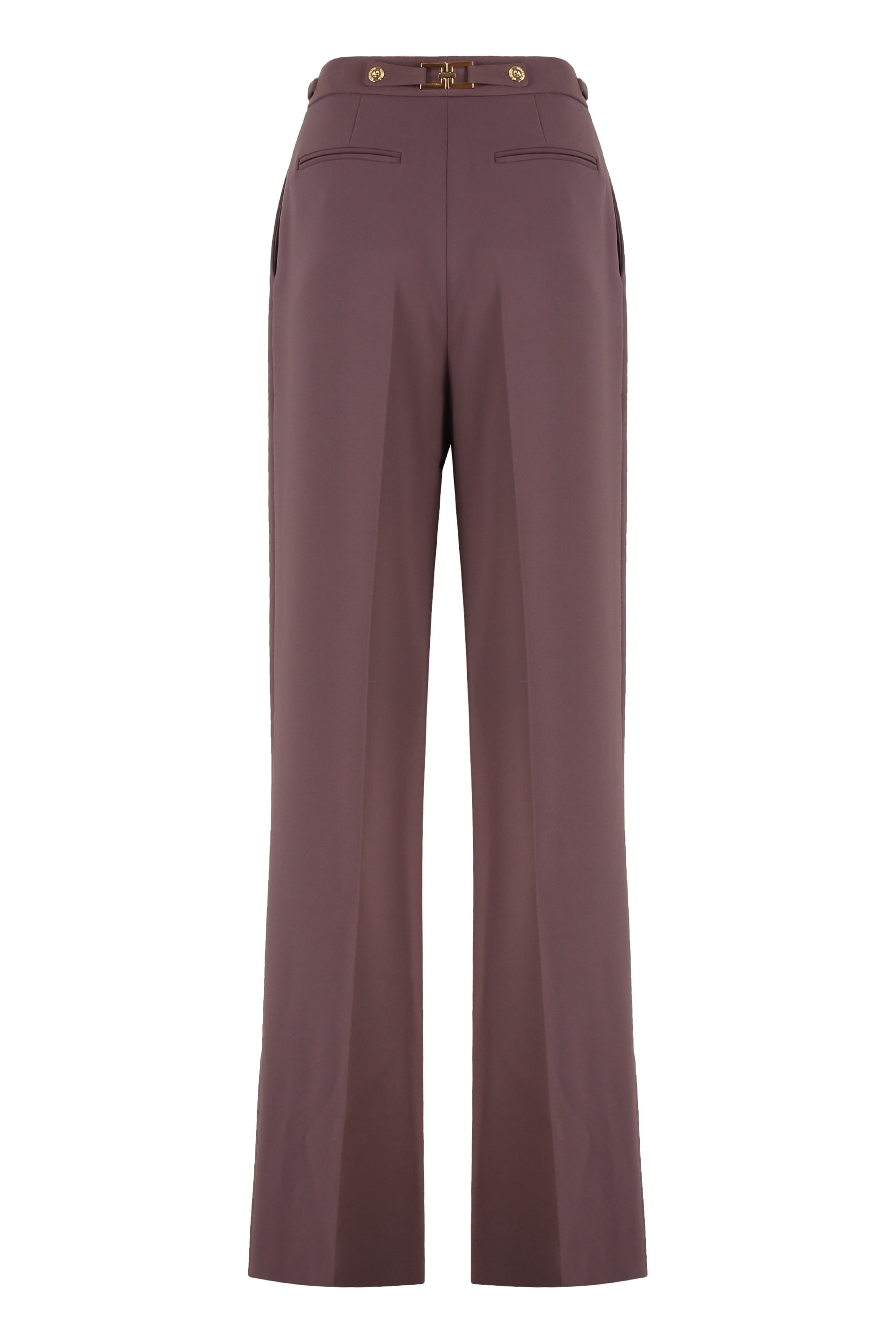 Pants in crepe with jewelry accessory