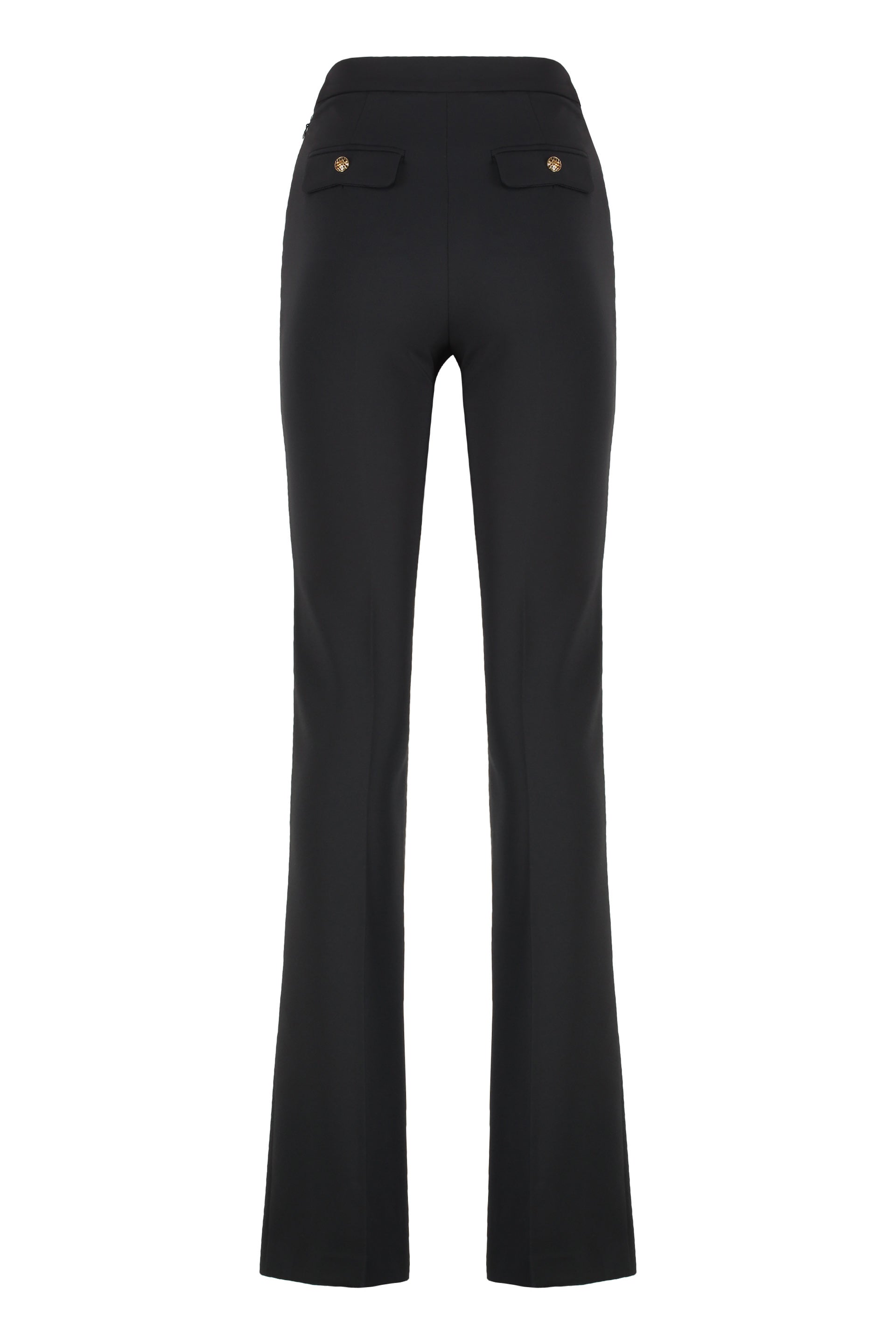 Trousers in lightweight crepe with jewelry chain