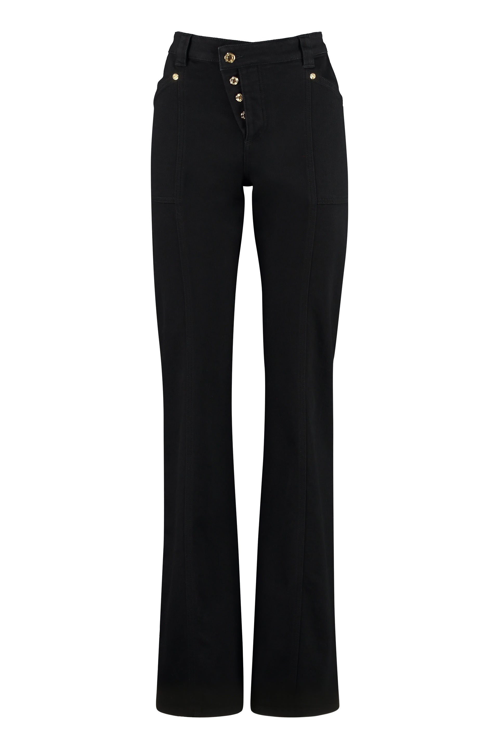 High-rise straight leg jeans