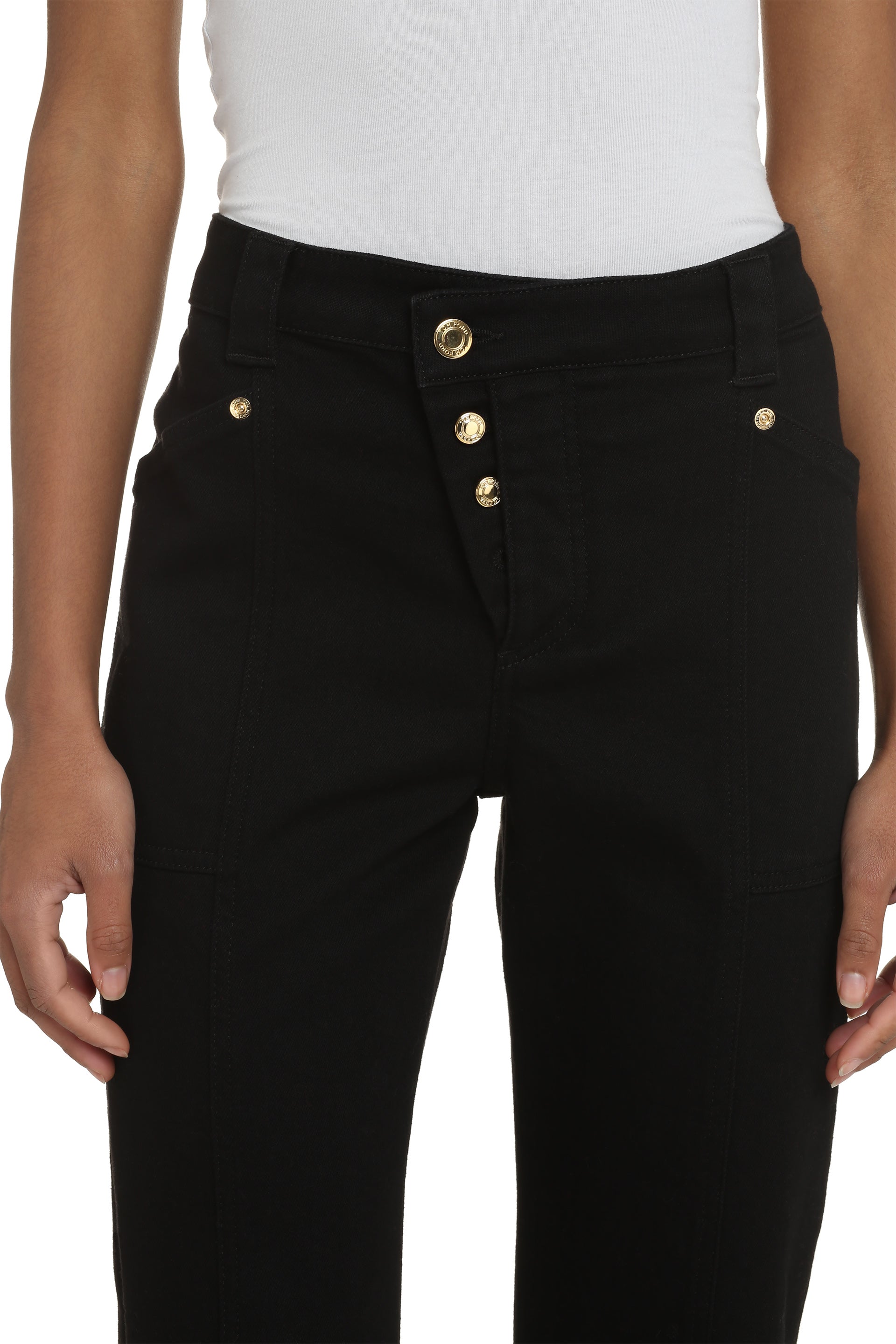 High-rise straight leg jeans