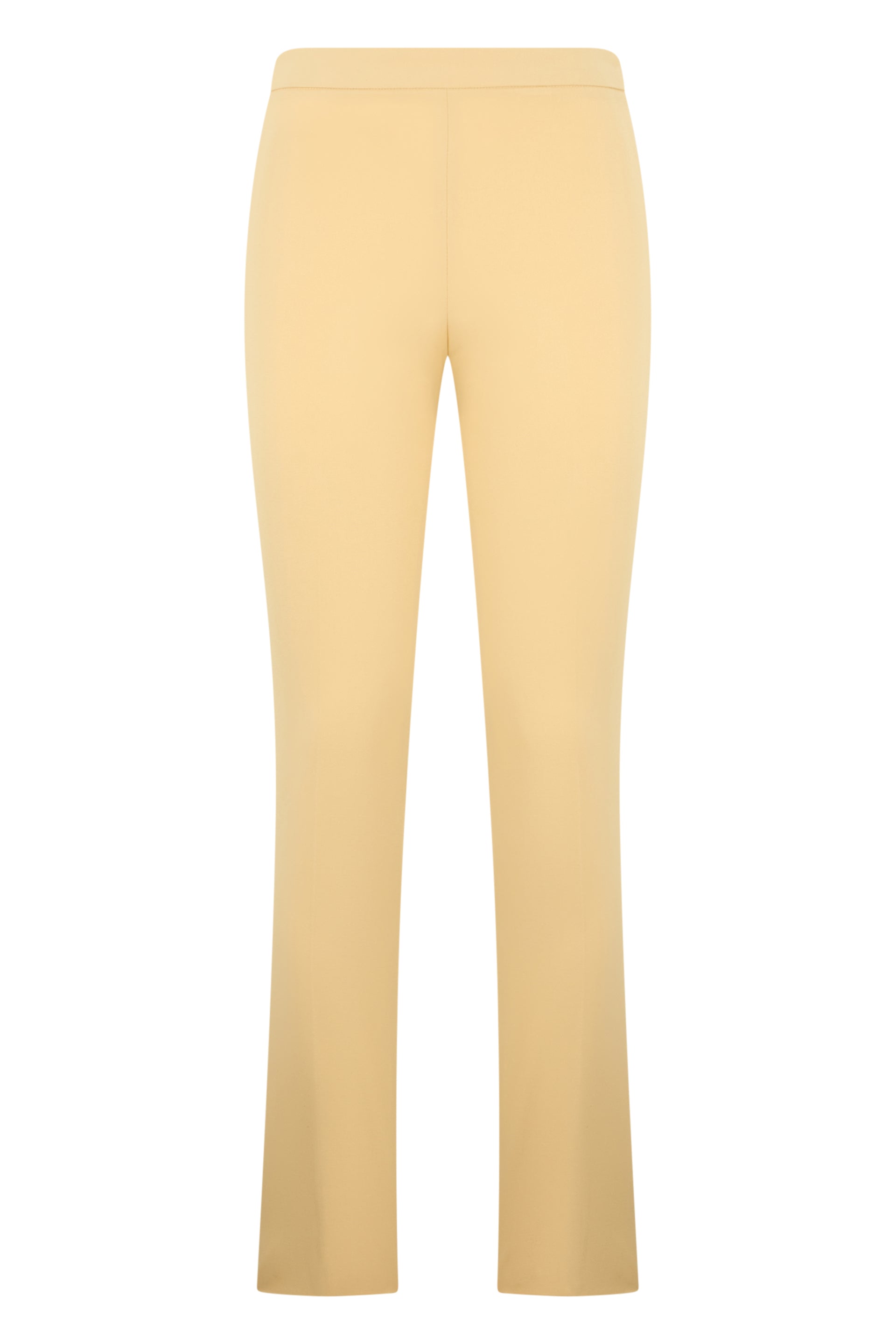 Elegant Beige Fitted Trousers Slender Effect