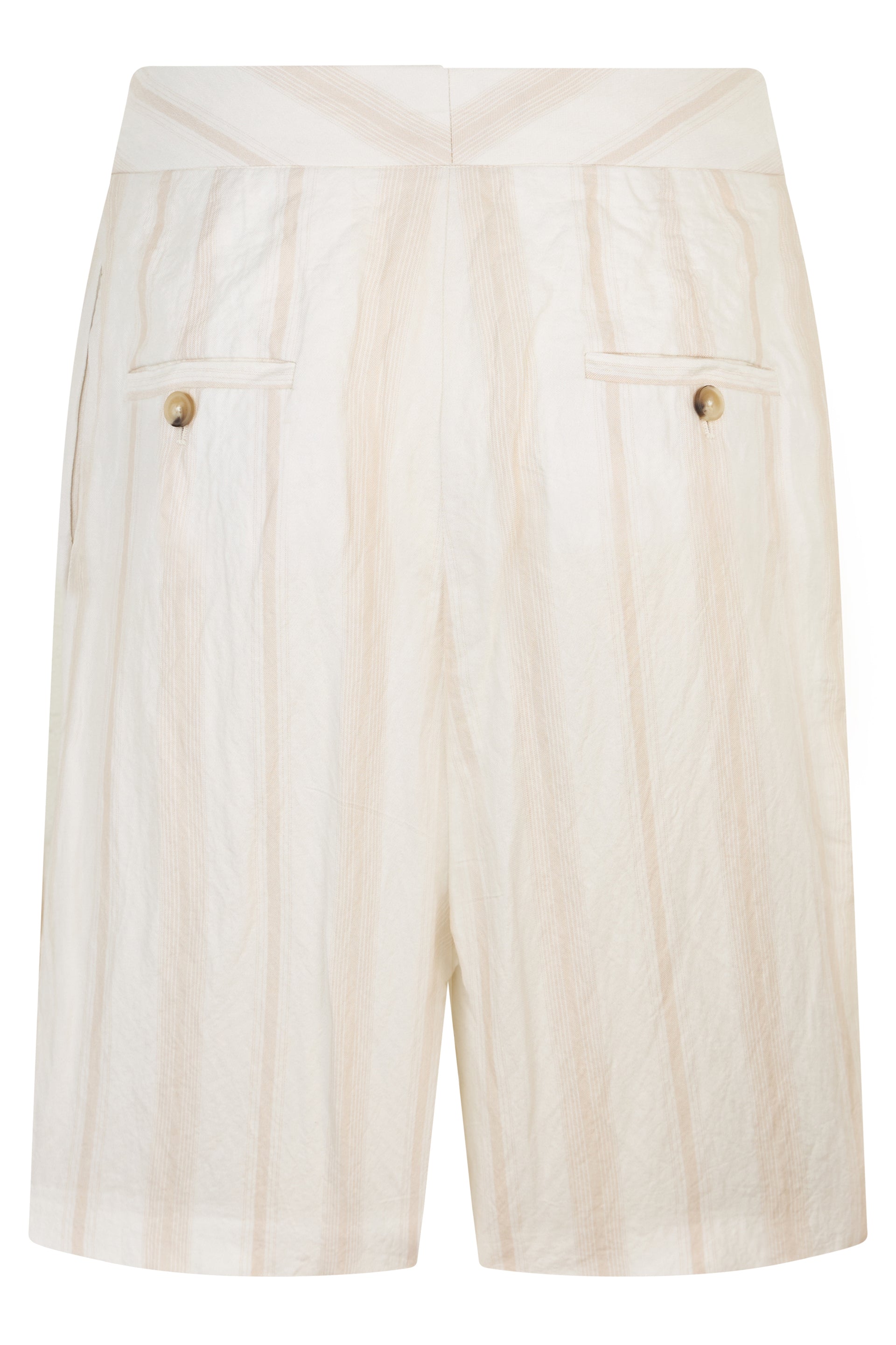 White cream shorts, casual and versatile.