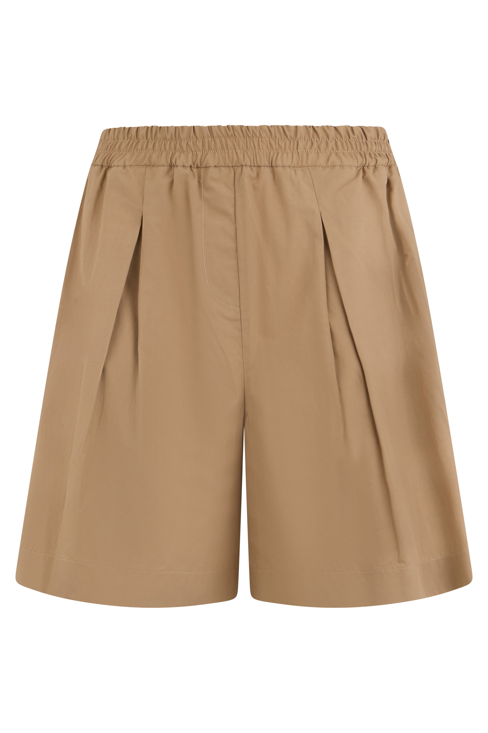 Beige Comfortable Shorts with Elastic and Style