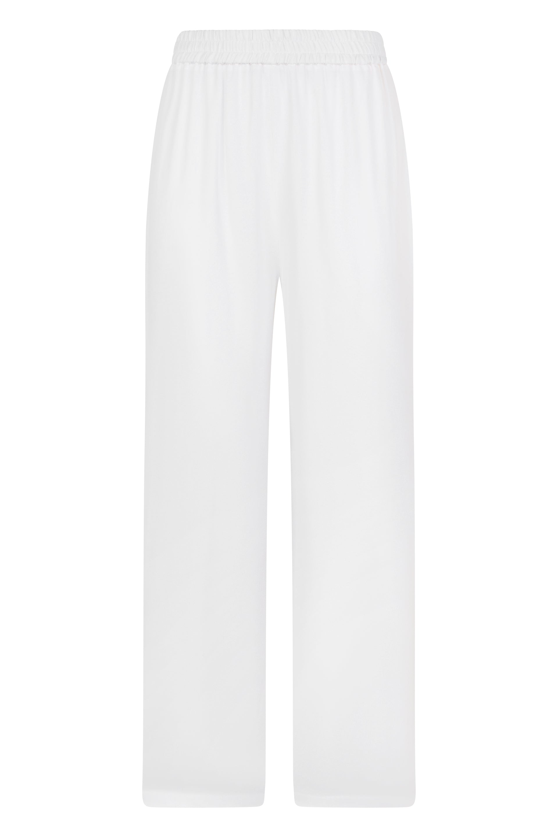 Elegant white pants with elastic waistband.