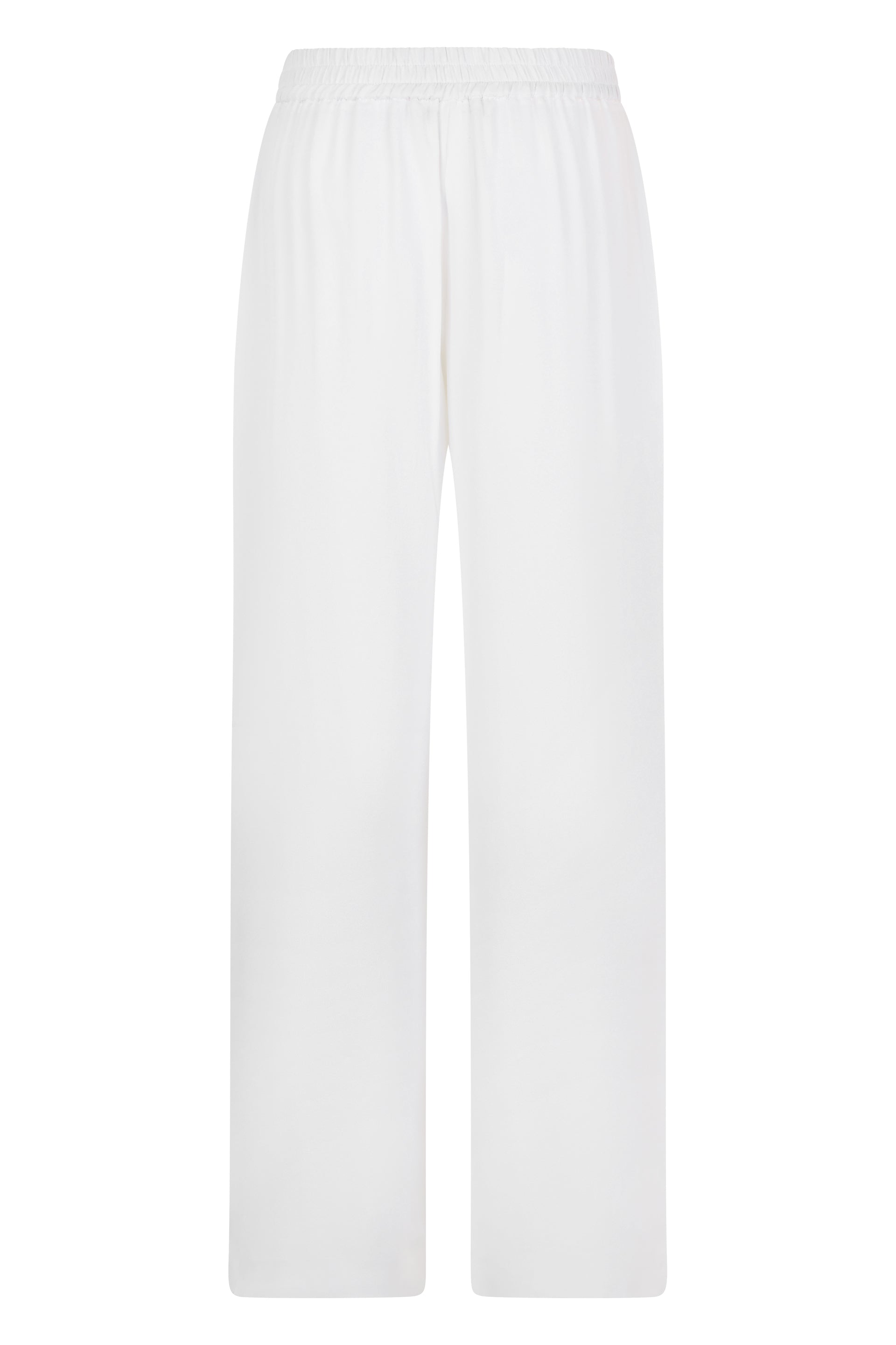 Elegant white pants with elastic waistband.