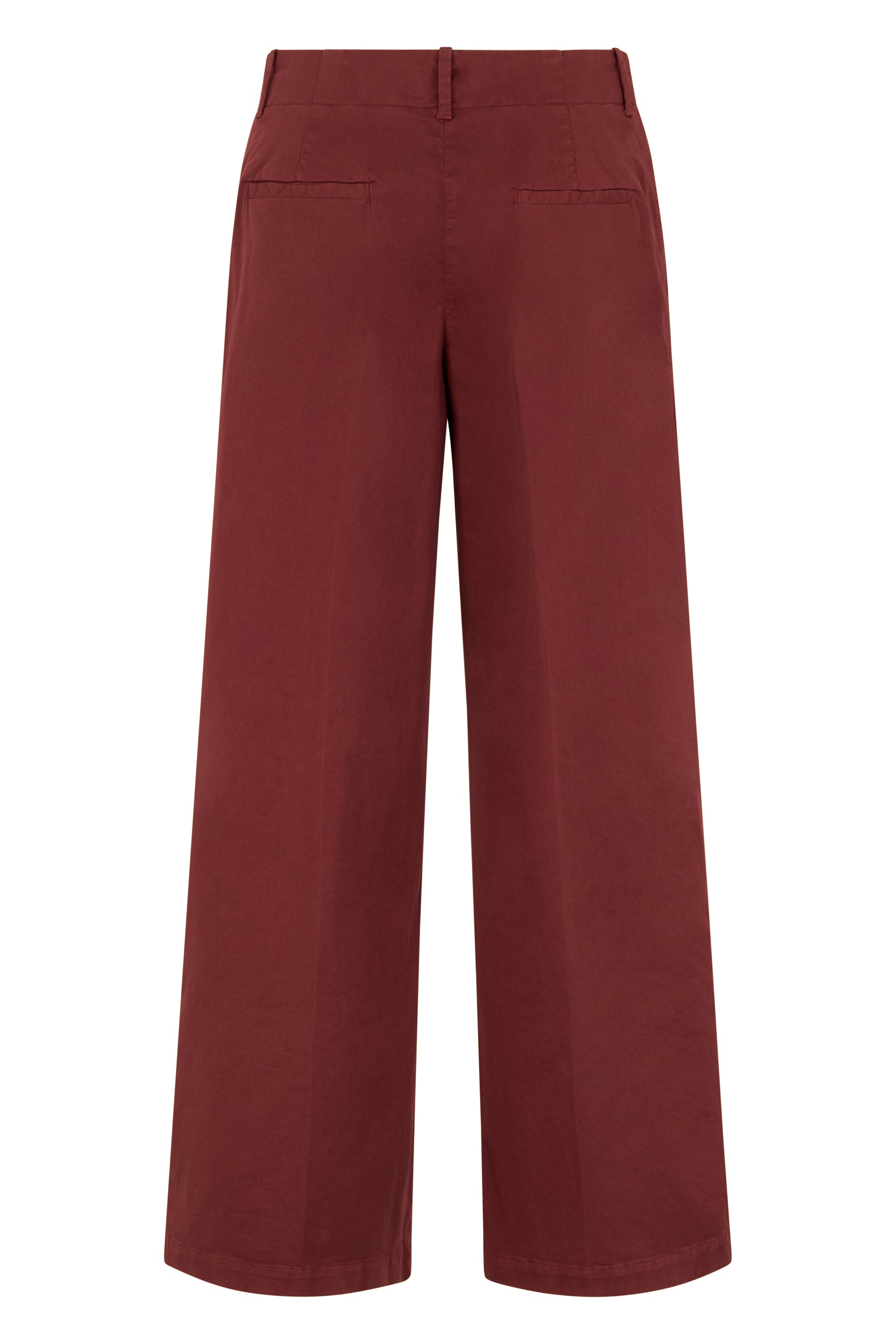 Baggy bordeaux colored pants, minimalist and chic.