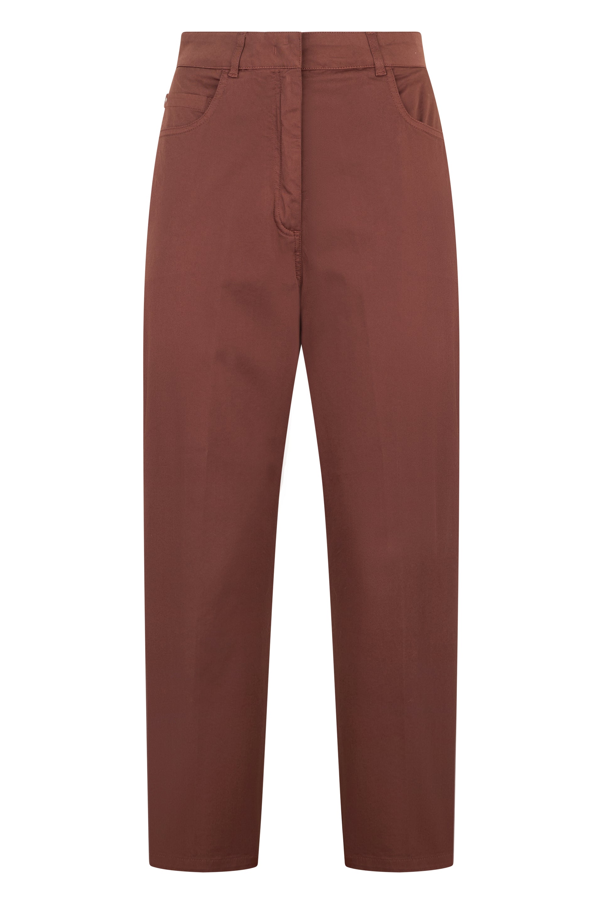 Pants in a warm shade of brown, minimal and versatile.