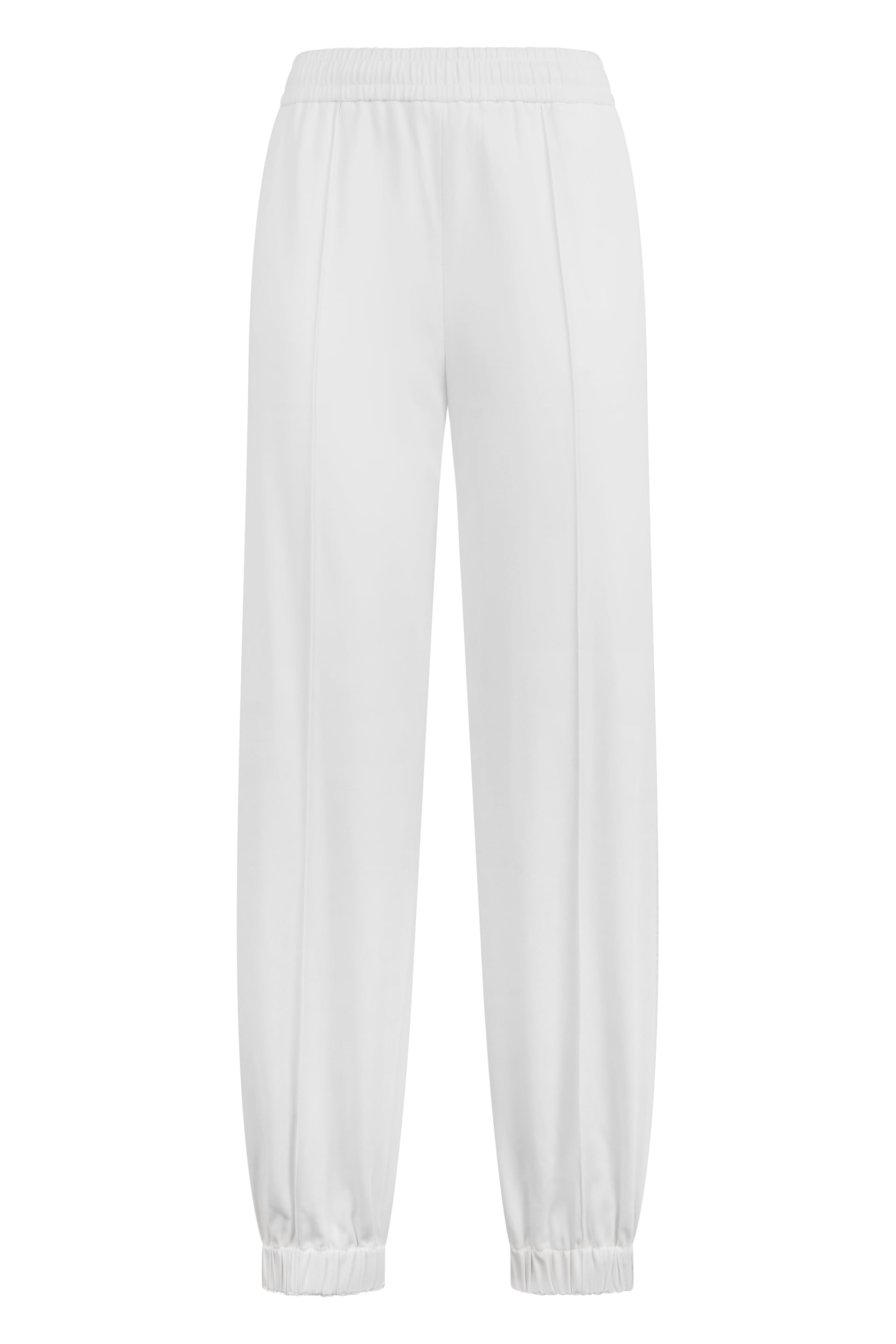White Comfortable Soft Pants with Cuffs