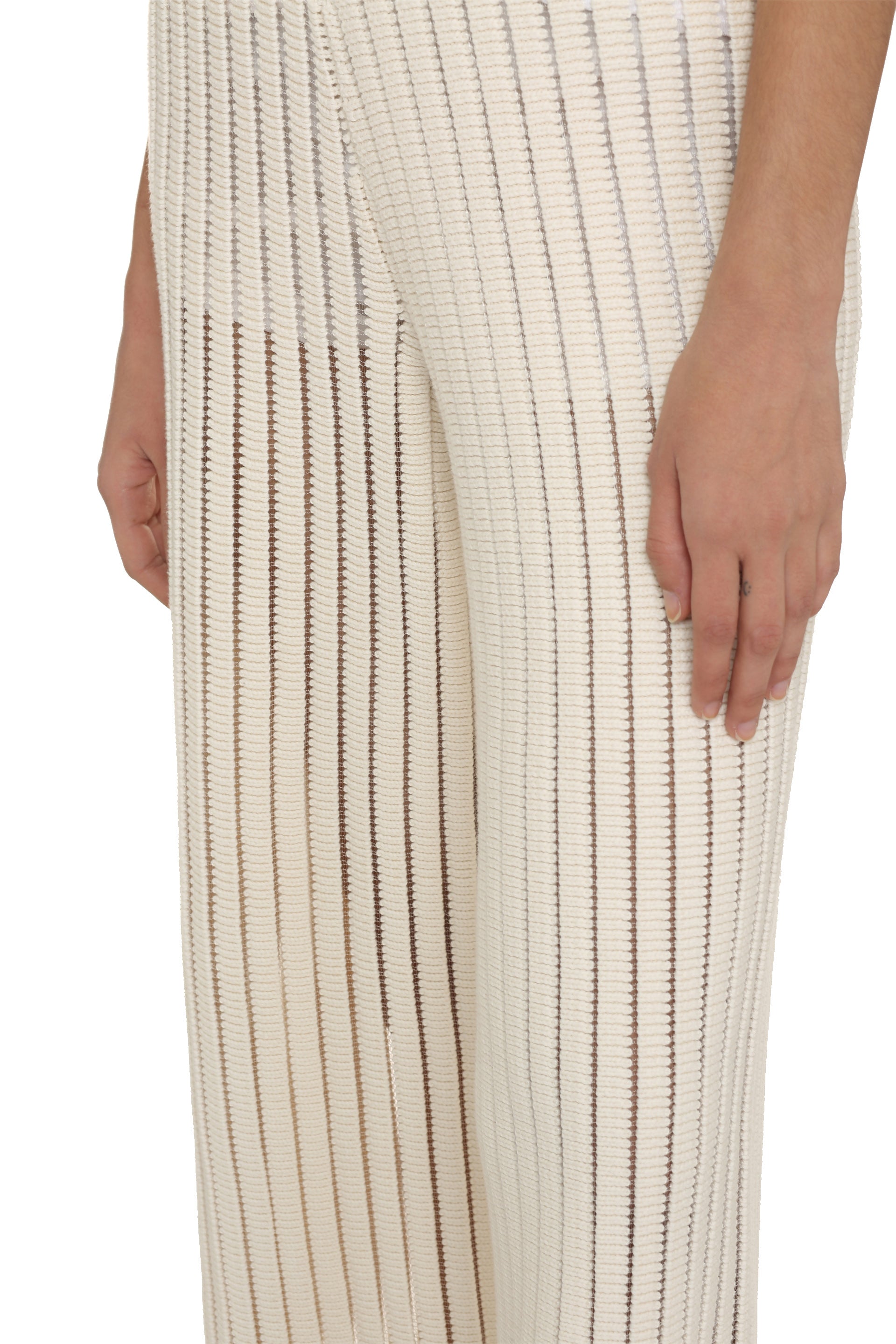 Wide leg knitted trousers