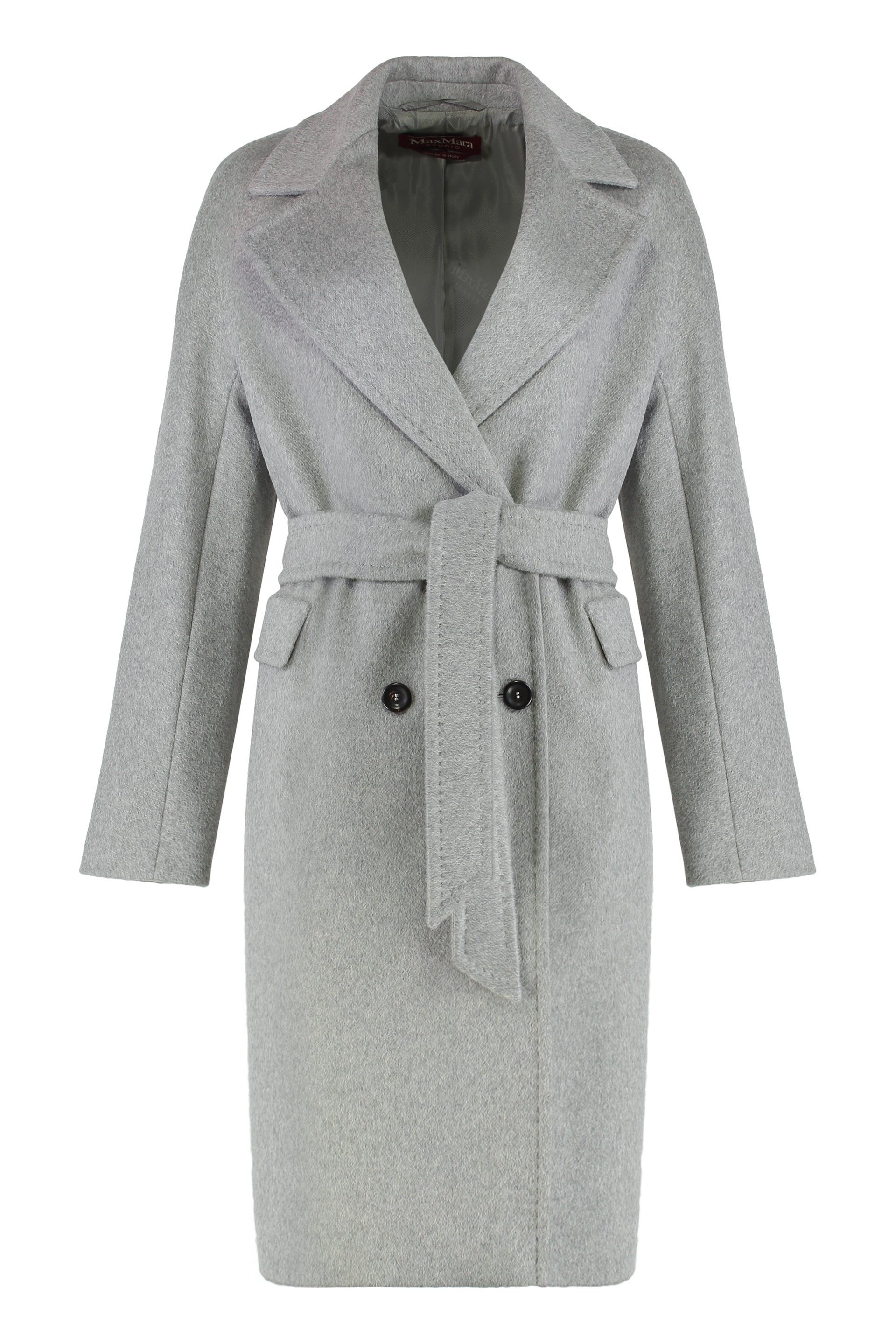Double-breasted coat in cashmere blend
