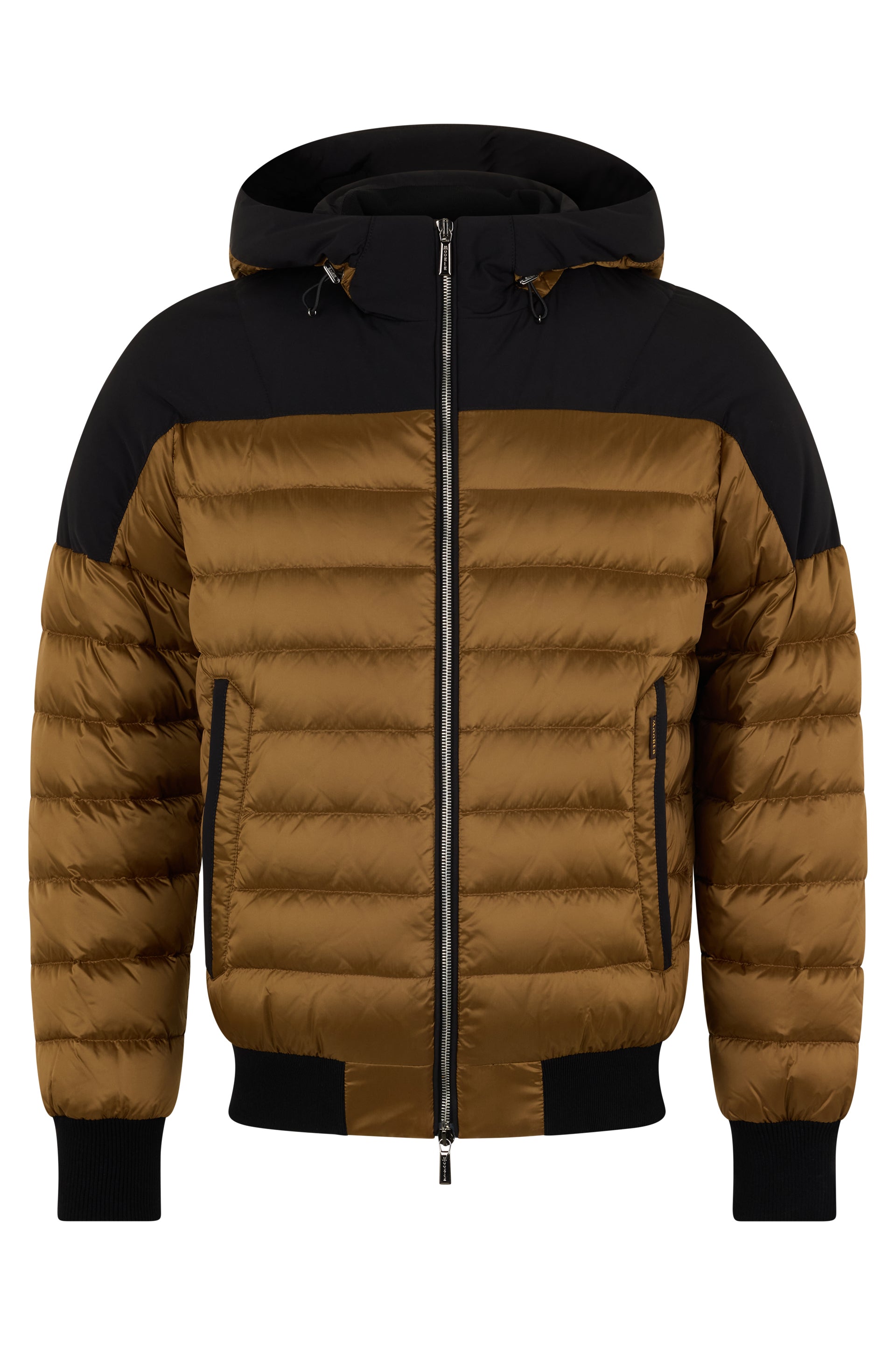 Padded winter jacket with striped hood