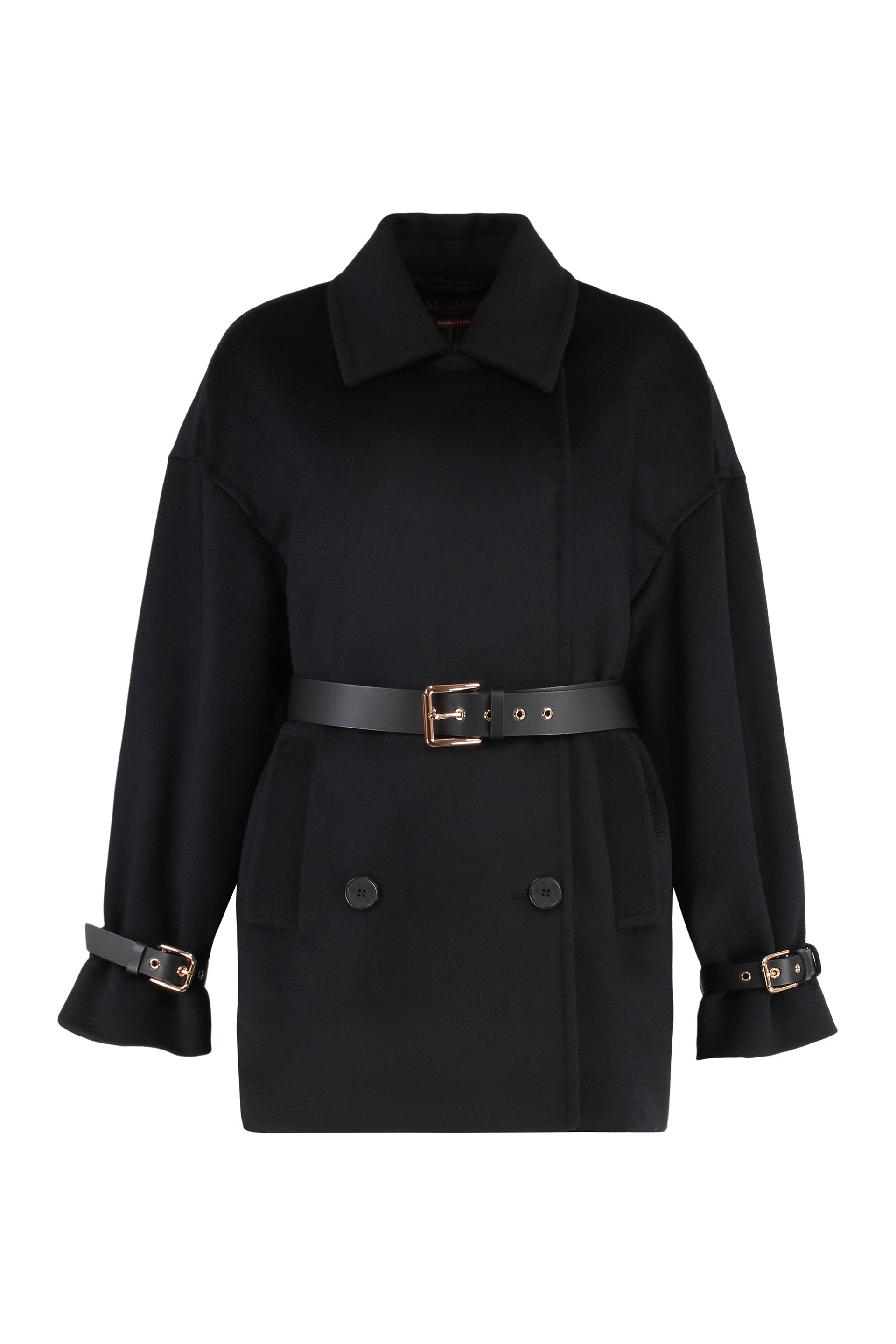 Pausa double-breasted virgin wool coat