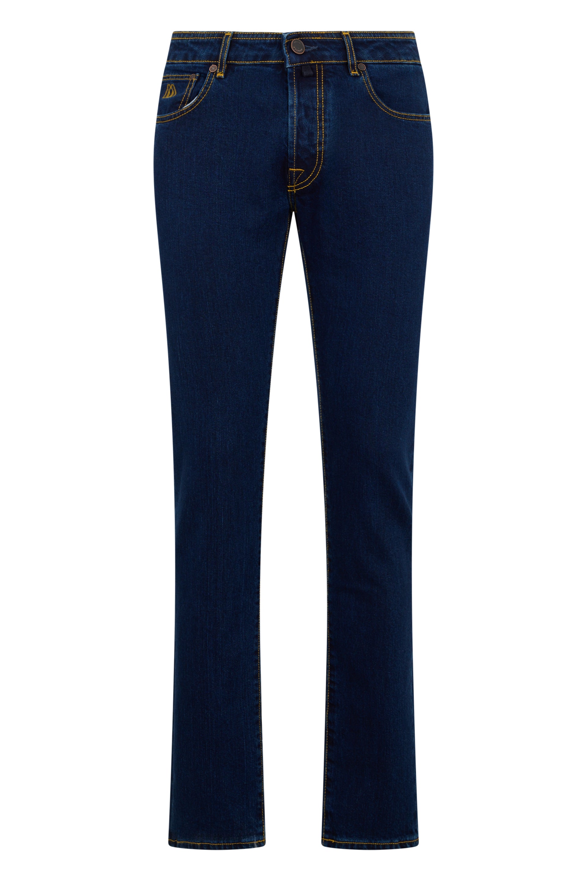 Dark blue classic jeans with straight leg