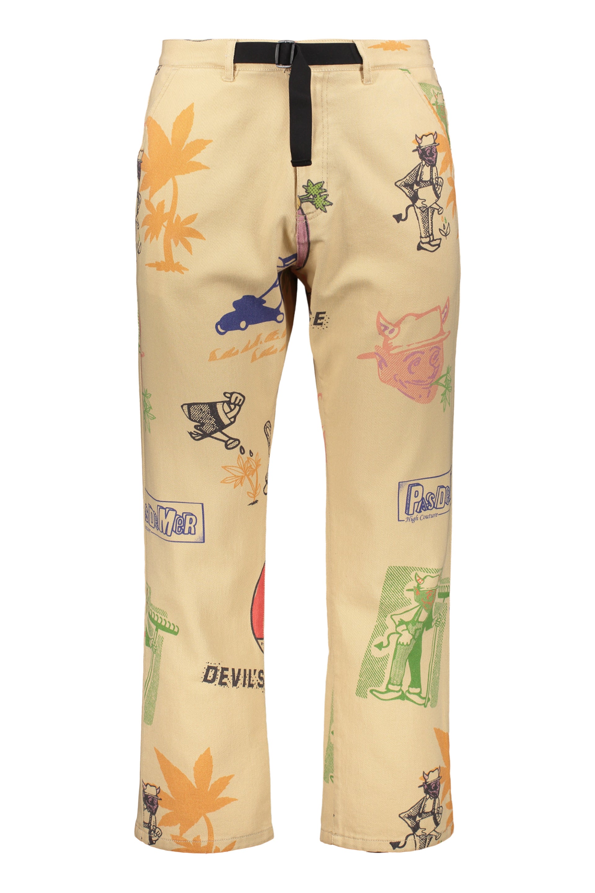 Printed cotton trousers