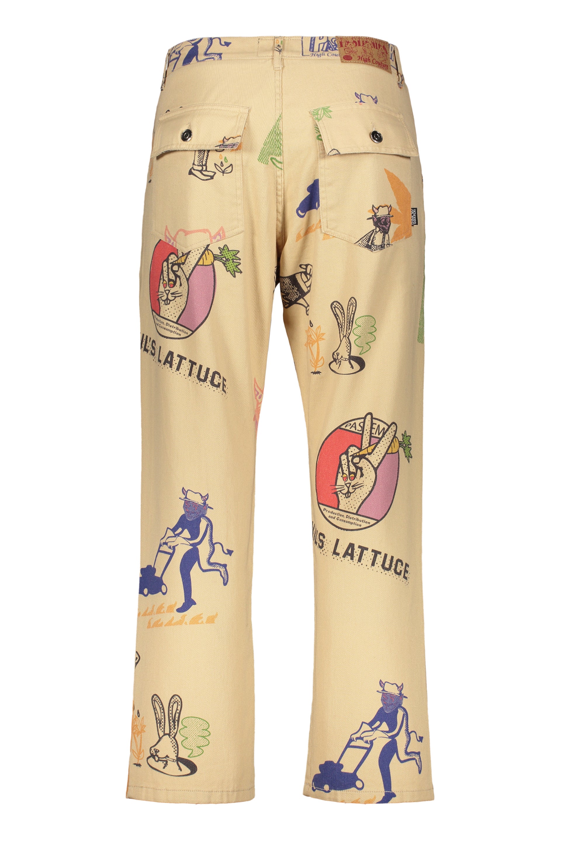 Printed cotton trousers