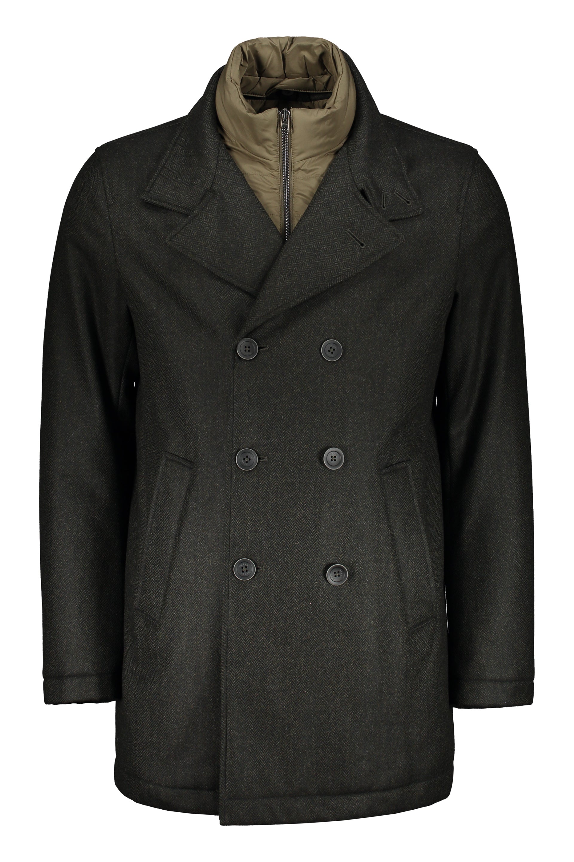 Double-breasted wool coat