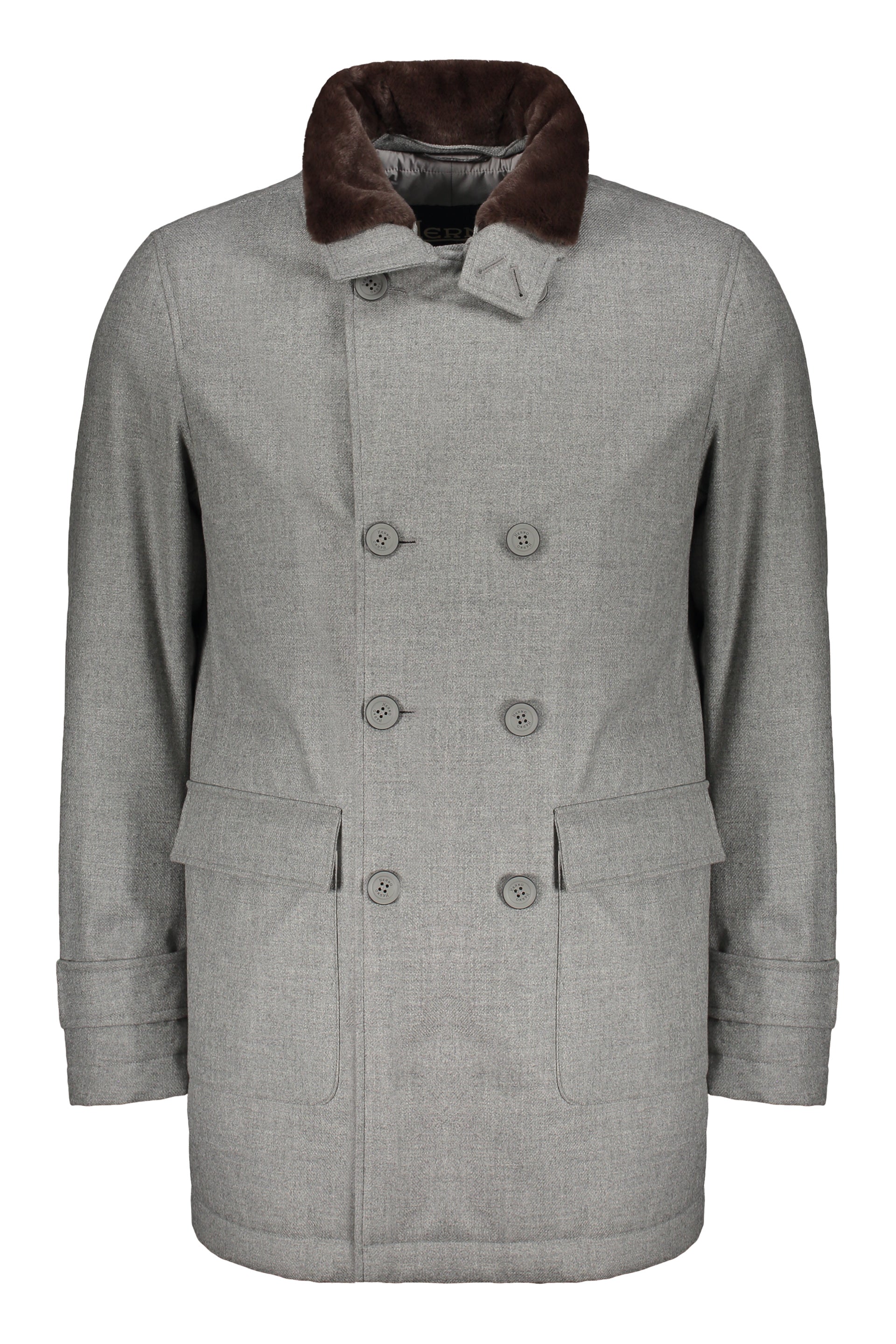Double-breasted gray elegant jacket