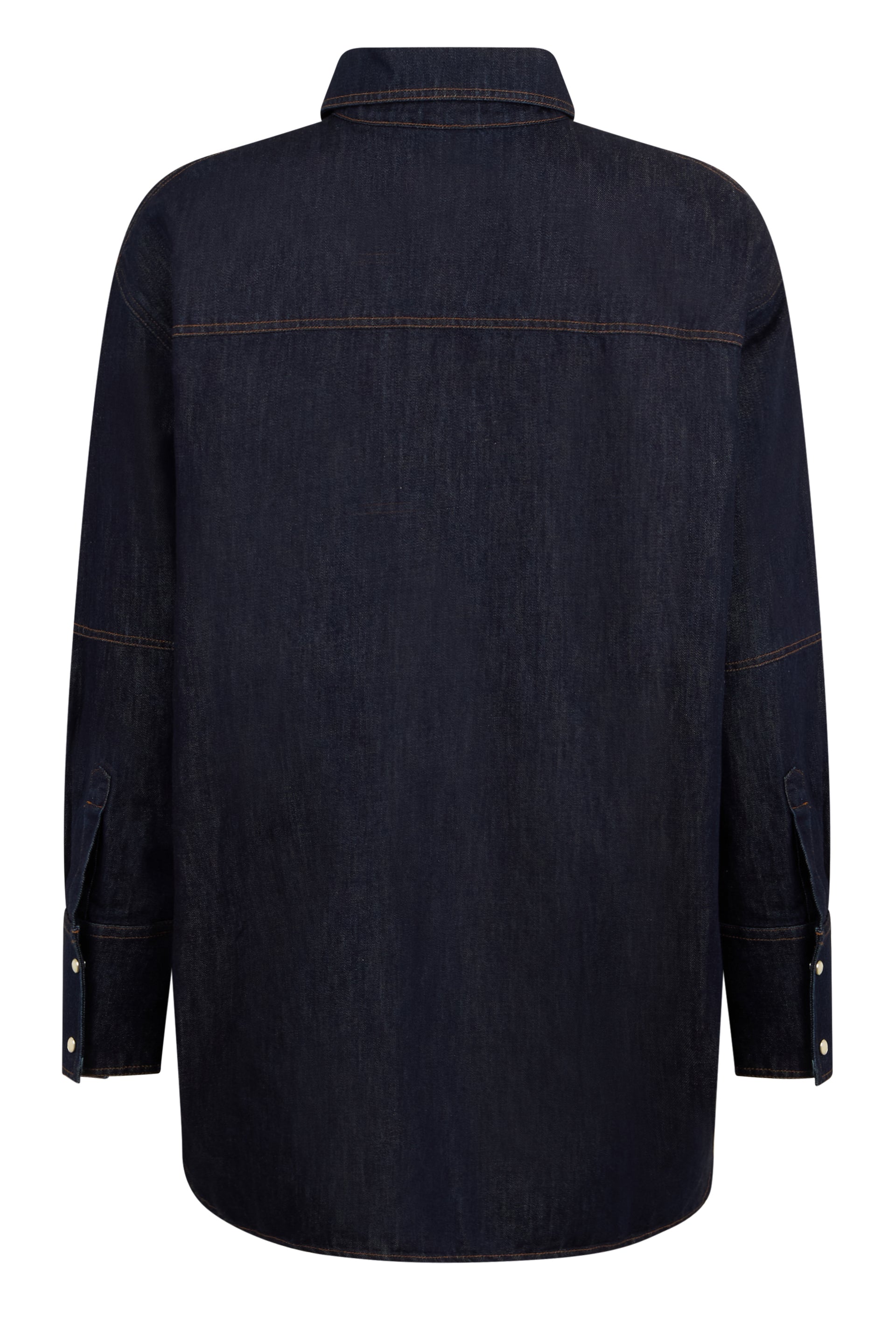 Dark blue denim shirt, versatile and comfortable