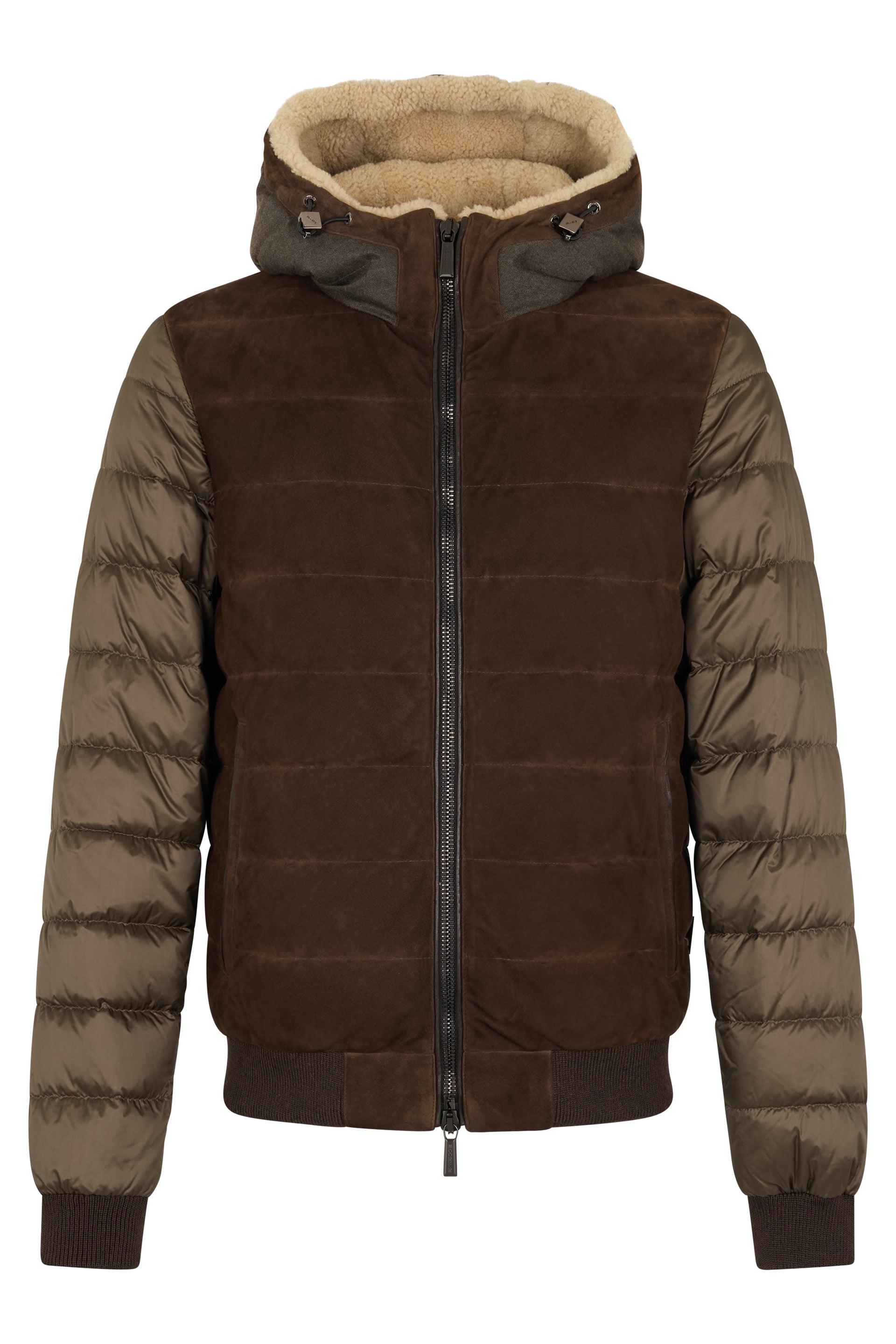 Men's jacket with hood, modern brown colors