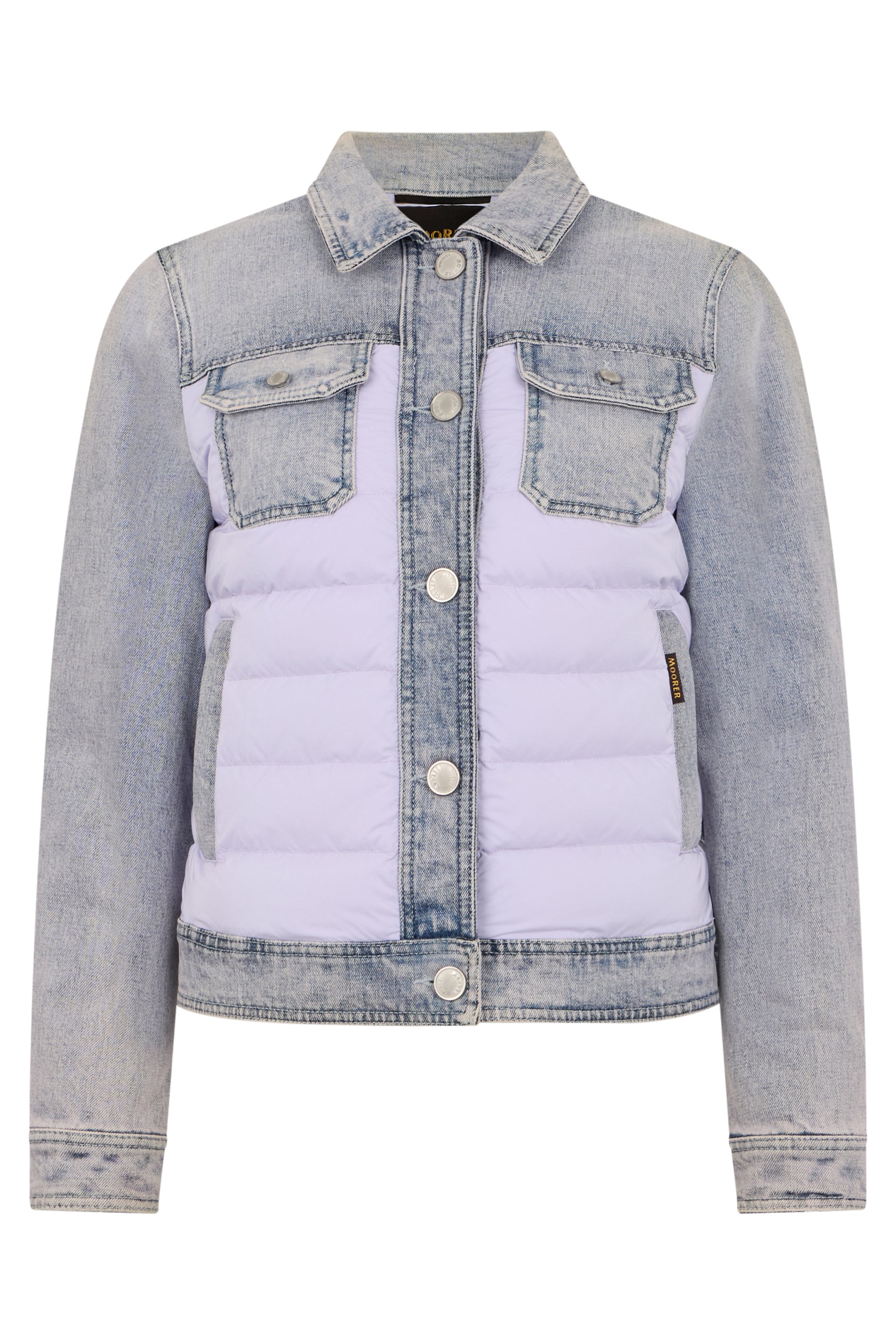 Denim jacket with long sleeves and padding