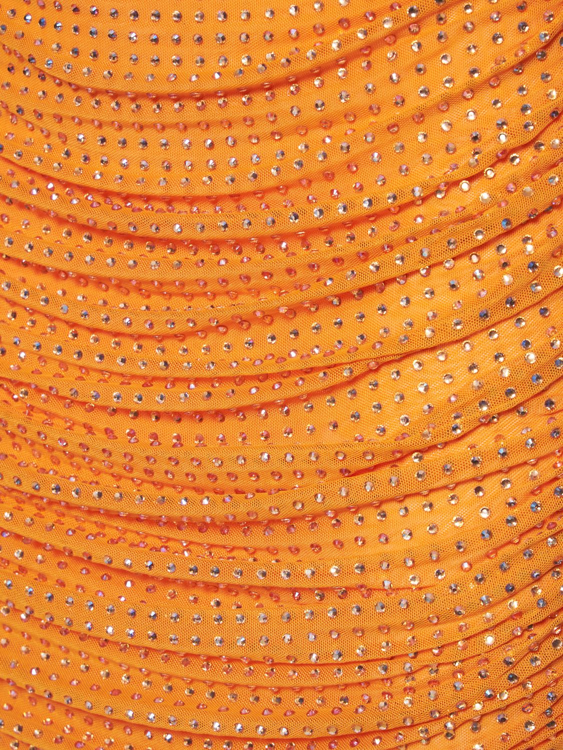 Long ruffled skirt with rhinestones