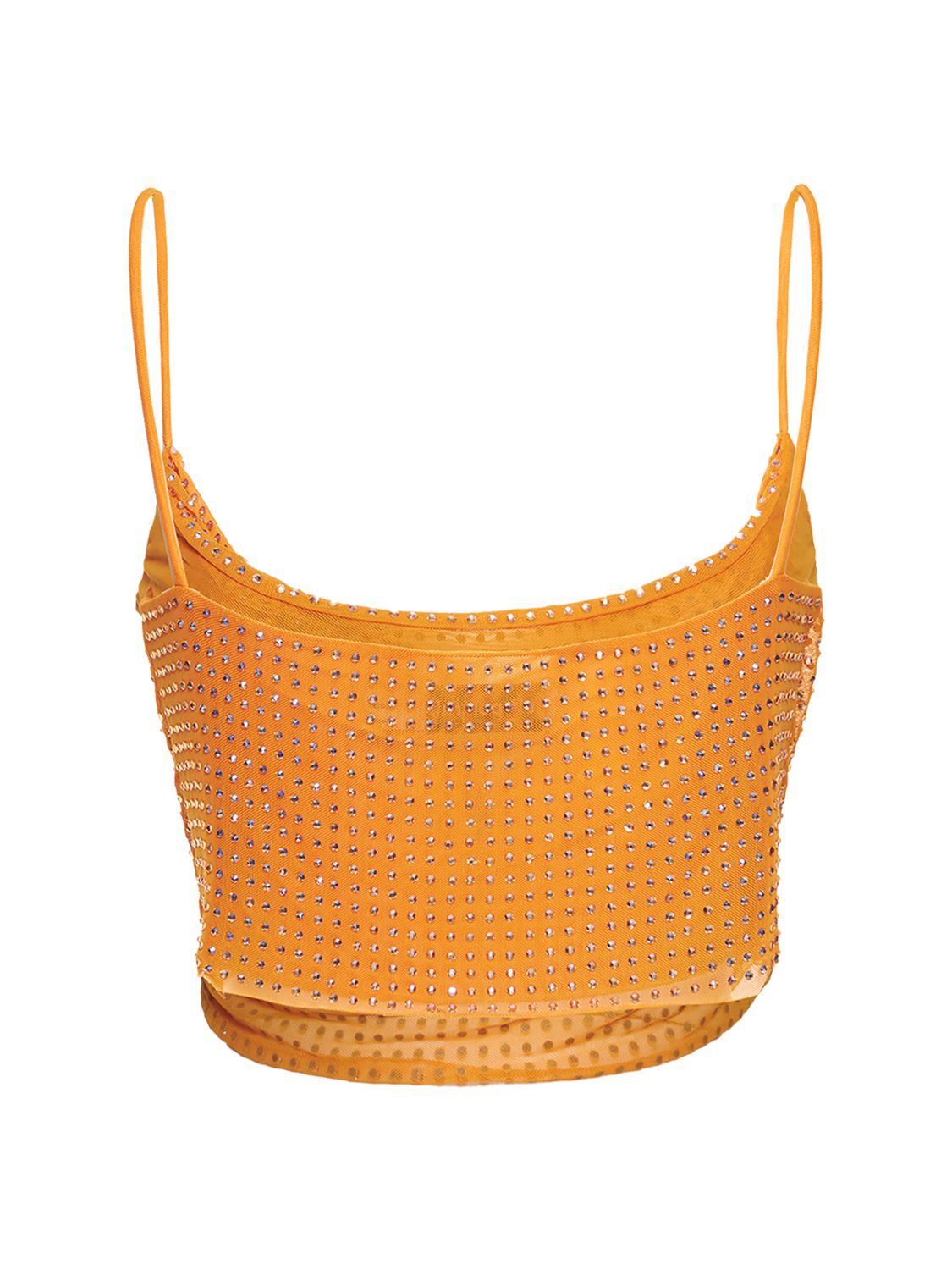 Soft orange top with elegant ruffled design