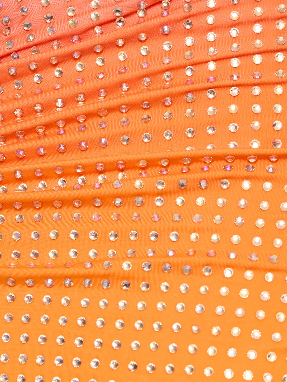 One-shoulder swimsuit with rhinestones